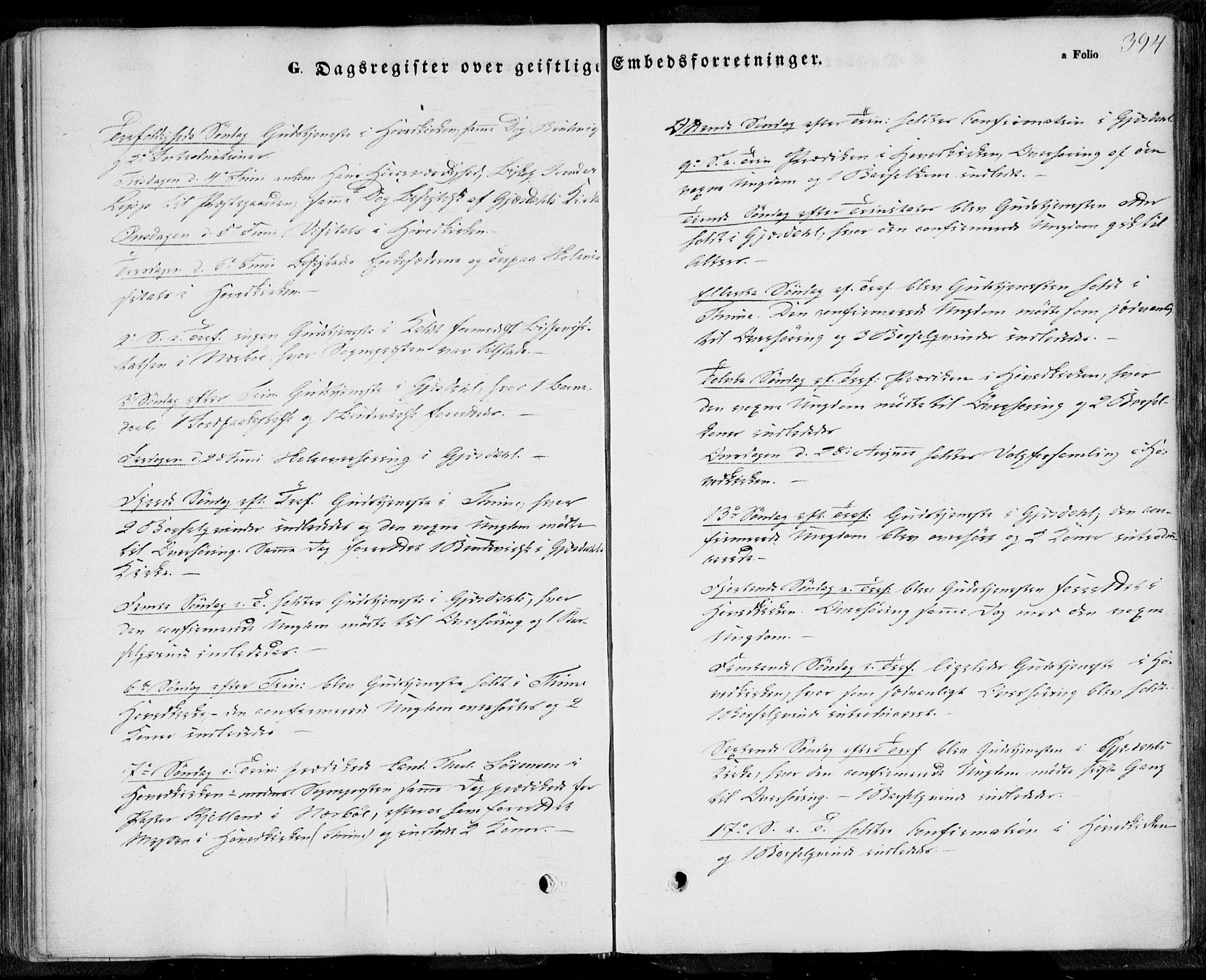 Lye sokneprestkontor, AV/SAST-A-101794/001/30BA/L0006: Parish register (official) no. A 5.2, 1842-1855, p. 394