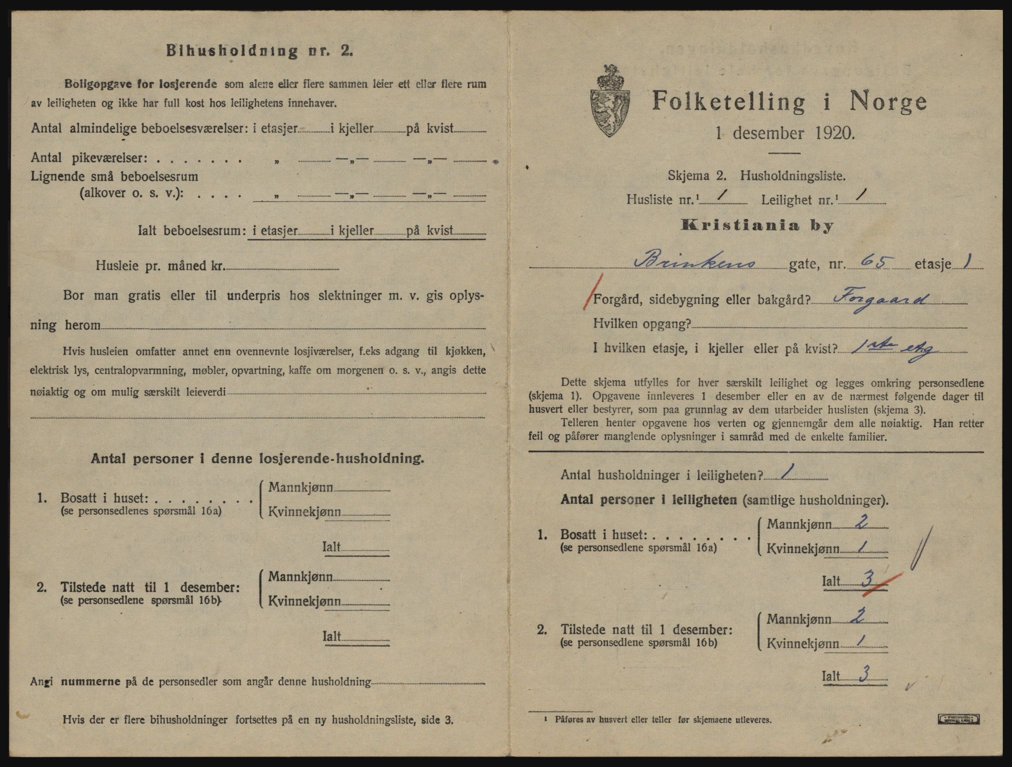 SAO, 1920 census for Kristiania, 1920, p. 9226