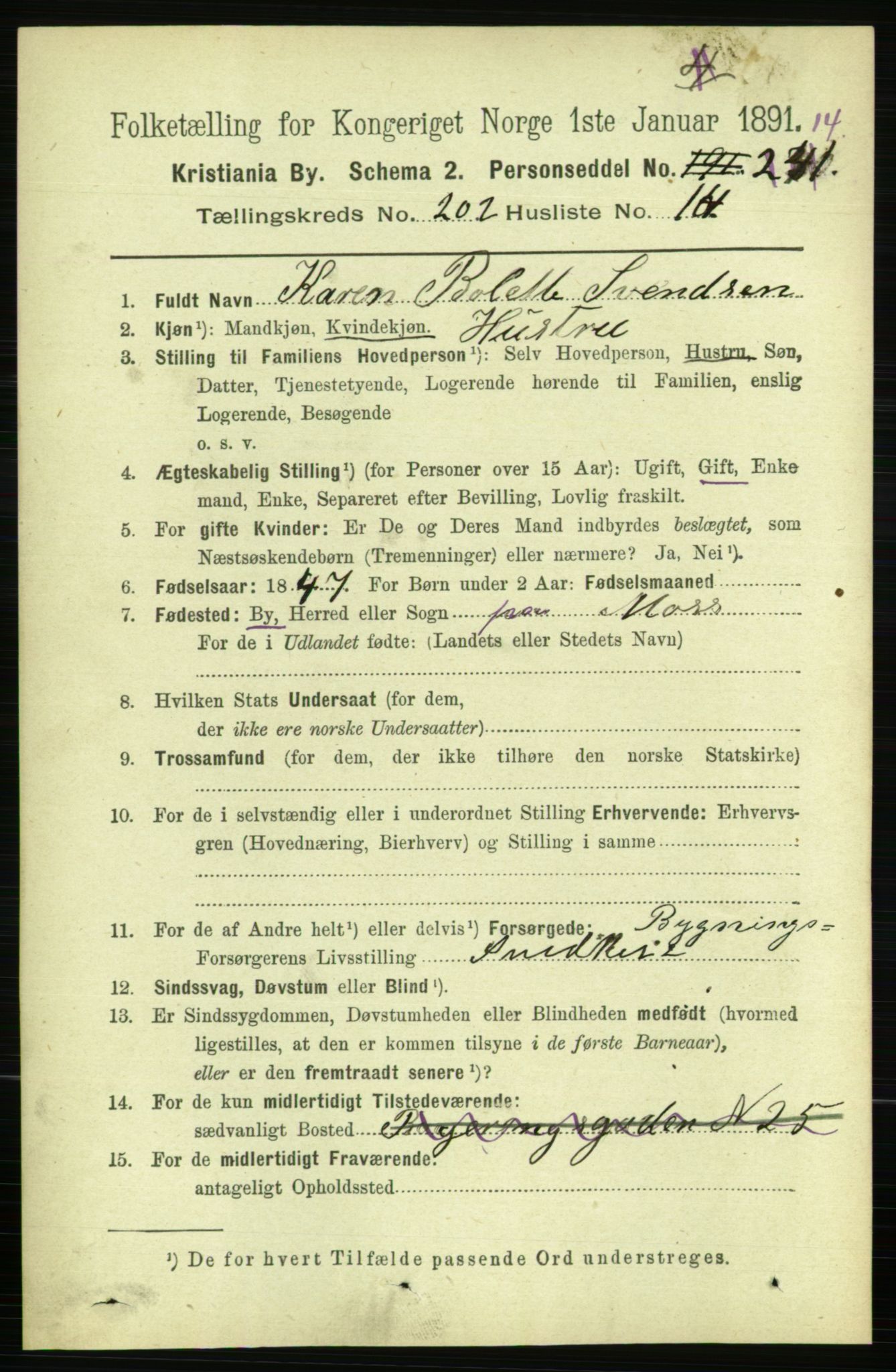 RA, 1891 census for 0301 Kristiania, 1891, p. 121763