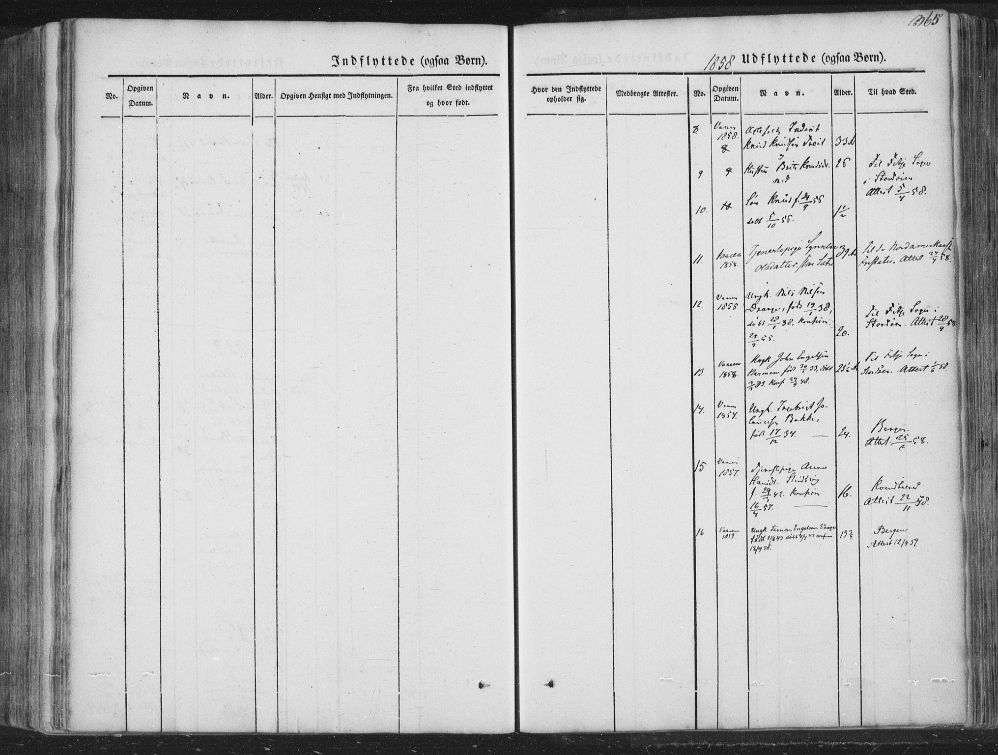 Tysnes sokneprestembete, AV/SAB-A-78601/H/Haa: Parish register (official) no. A 10, 1848-1859, p. 365