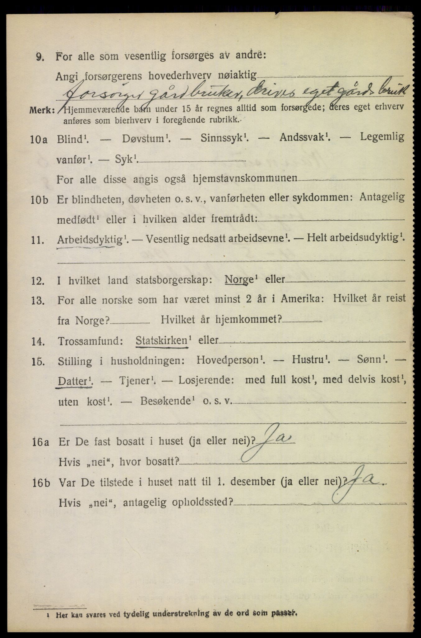 SAK, 1920 census for Randesund, 1920, p. 2417