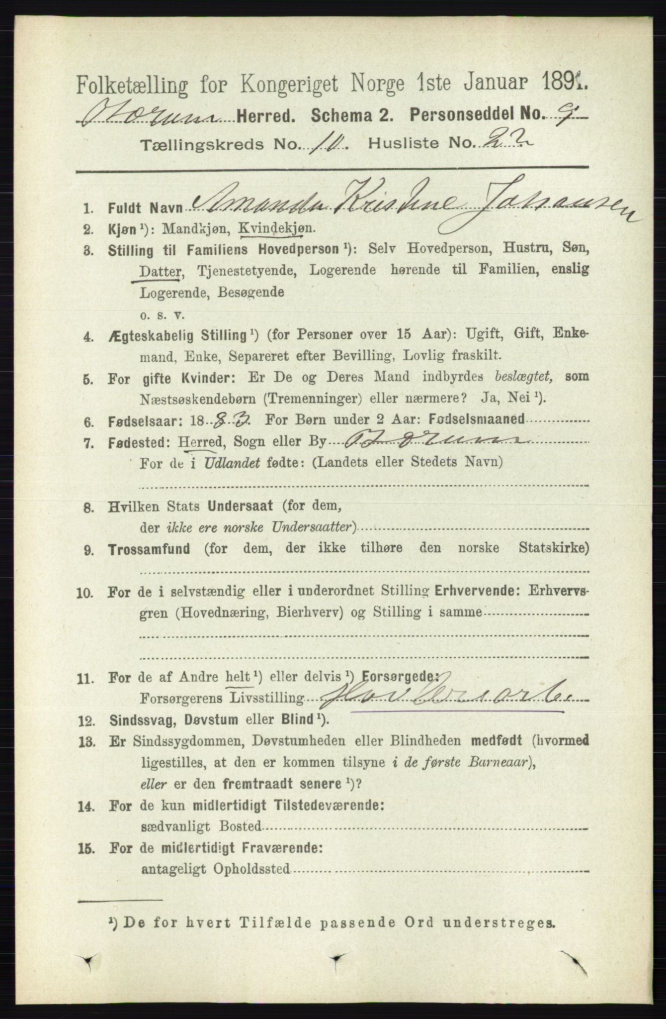 RA, 1891 census for 0219 Bærum, 1891, p. 6755