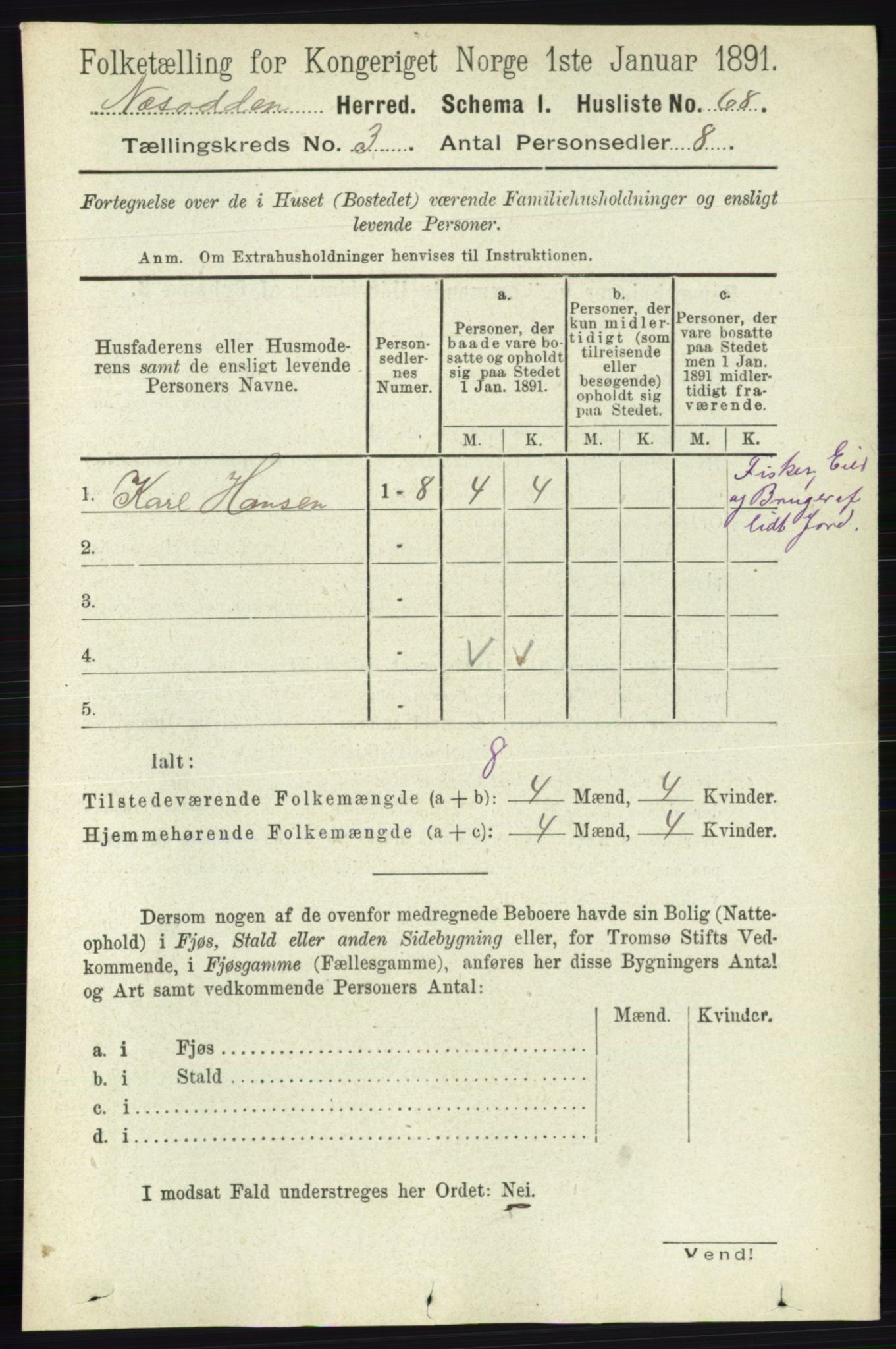 RA, 1891 census for 0216 Nesodden, 1891, p. 1033