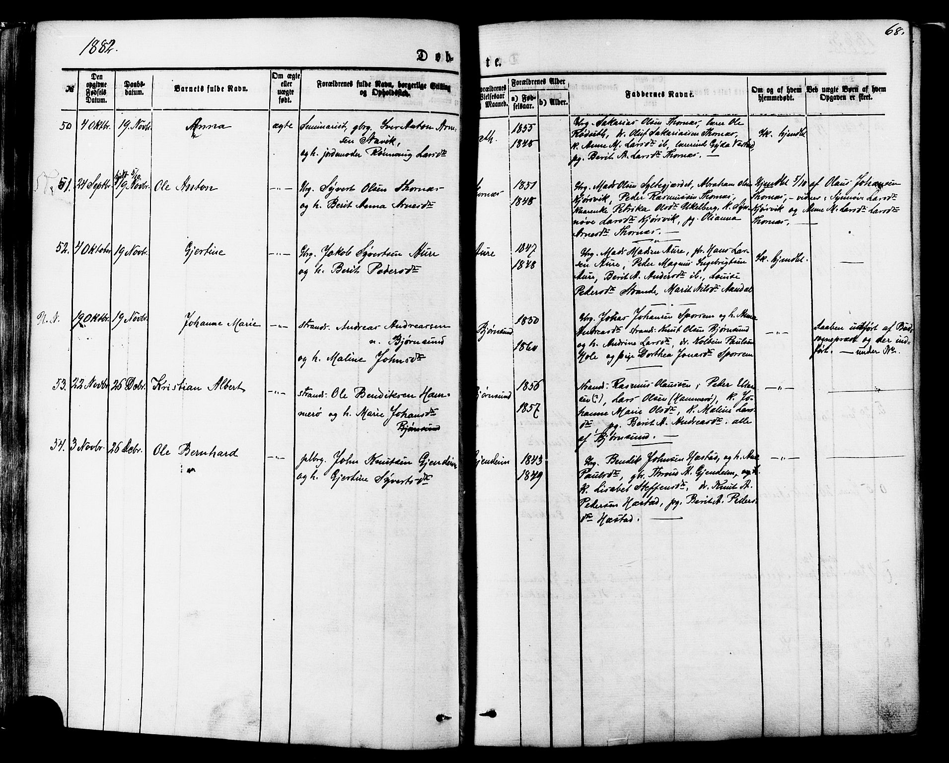 Ministerialprotokoller, klokkerbøker og fødselsregistre - Møre og Romsdal, AV/SAT-A-1454/565/L0749: Parish register (official) no. 565A03, 1871-1886, p. 68