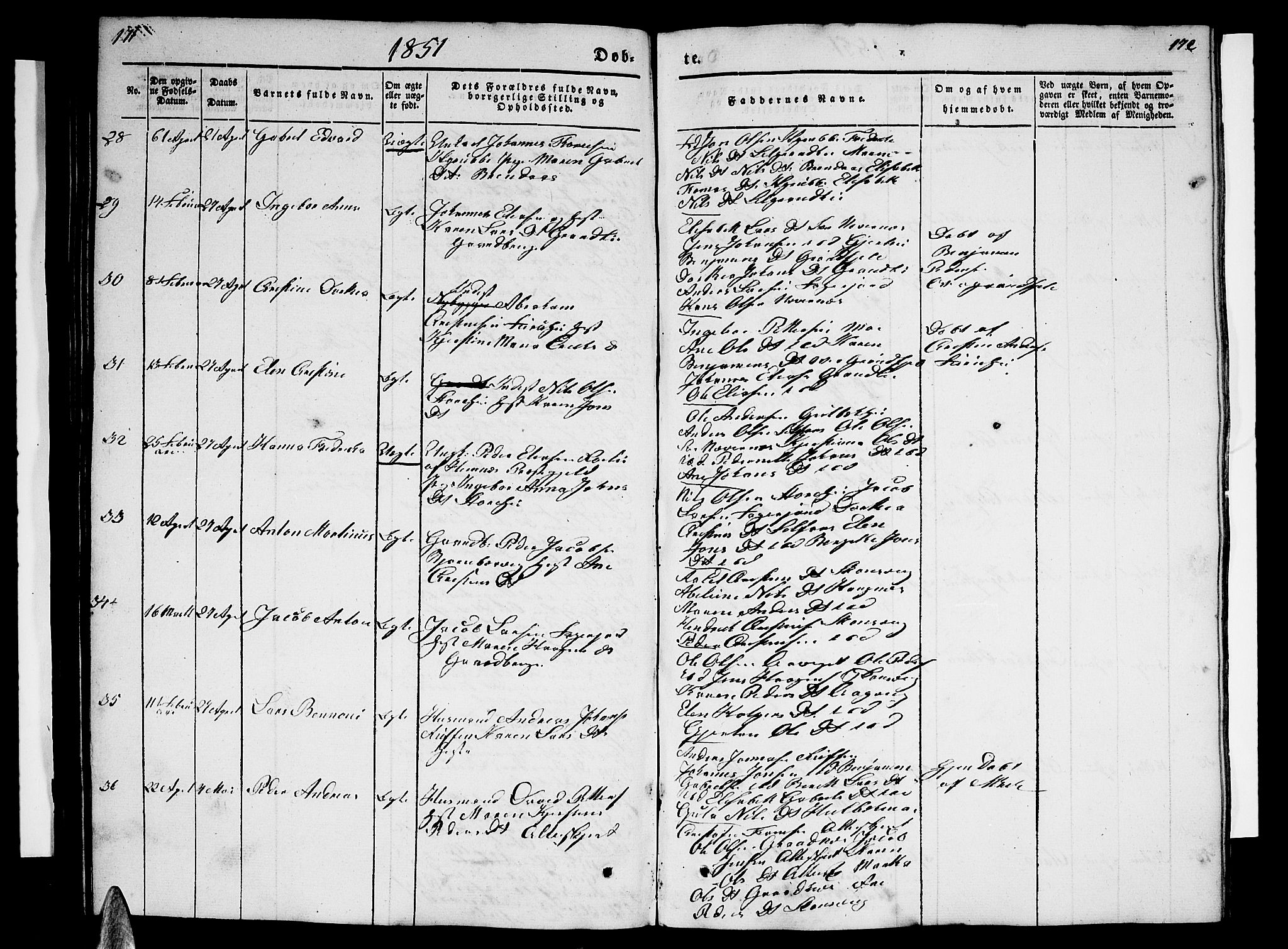 Ministerialprotokoller, klokkerbøker og fødselsregistre - Nordland, AV/SAT-A-1459/827/L0413: Parish register (copy) no. 827C02, 1842-1852, p. 171-172