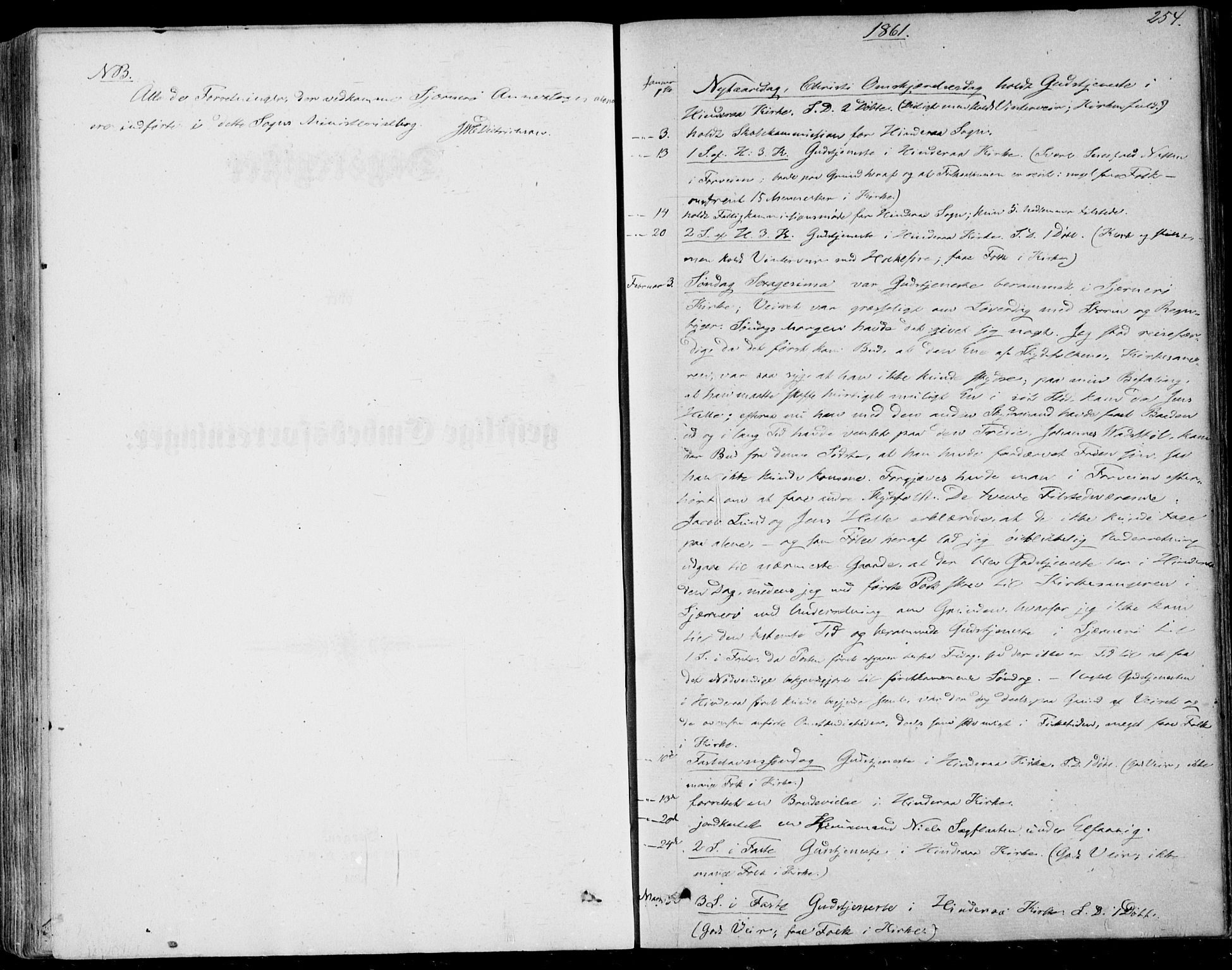 Nedstrand sokneprestkontor, SAST/A-101841/01/IV: Parish register (official) no. A 9, 1861-1876, p. 254