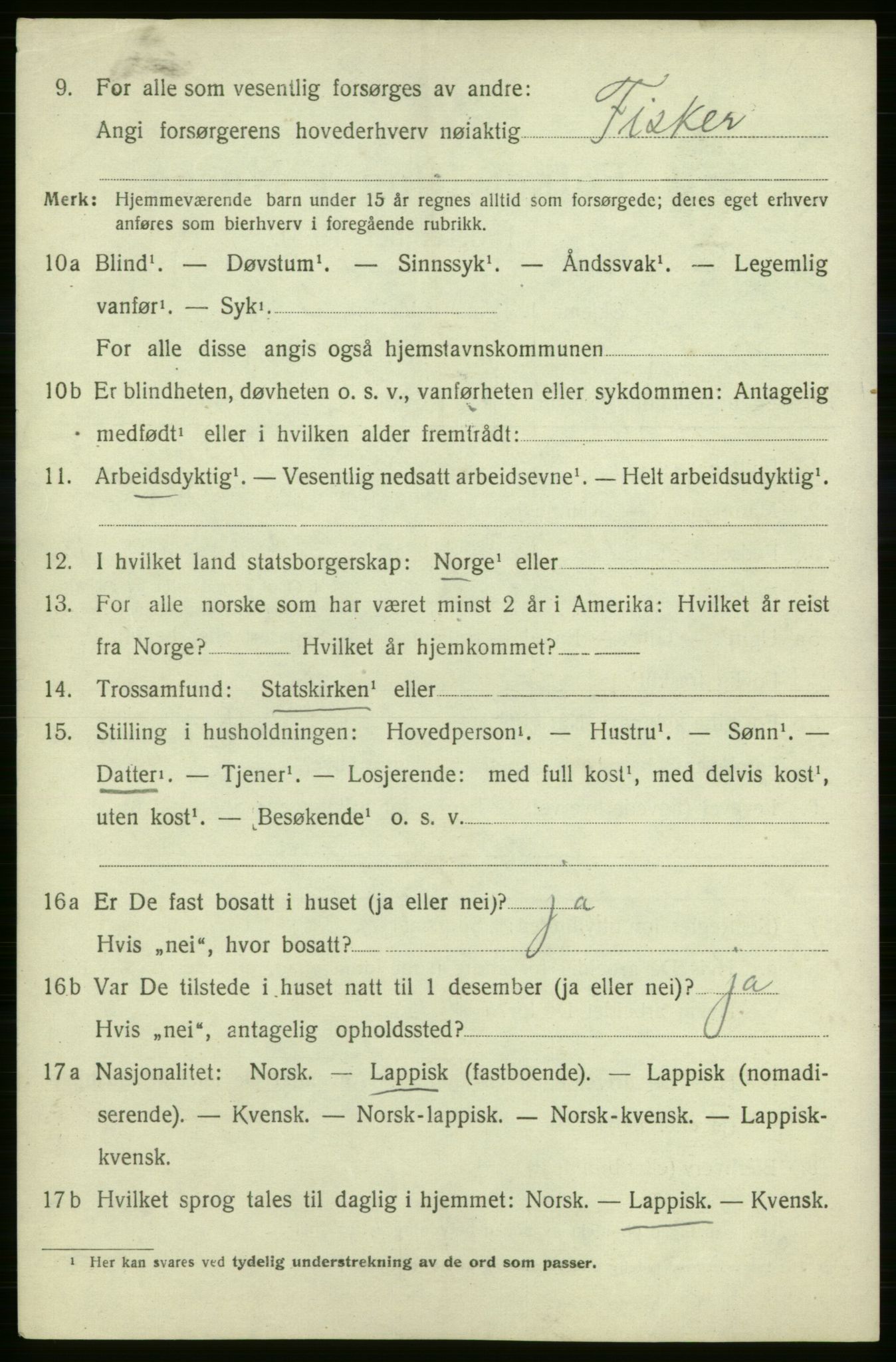 SATØ, 1920 census for Kjelvik, 1920, p. 1896