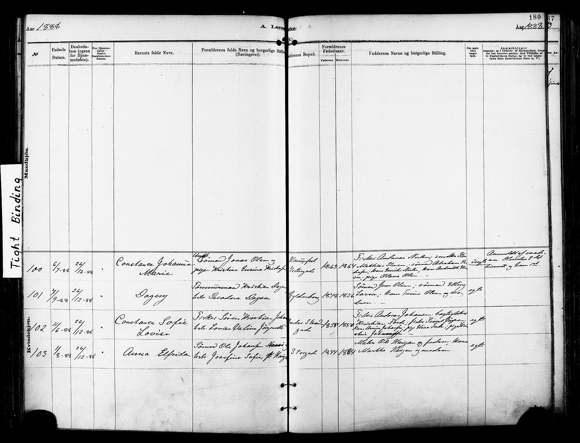 Tromsø sokneprestkontor/stiftsprosti/domprosti, SATØ/S-1343/G/Ga/L0014kirke: Parish register (official) no. 14, 1878-1888, p. 180