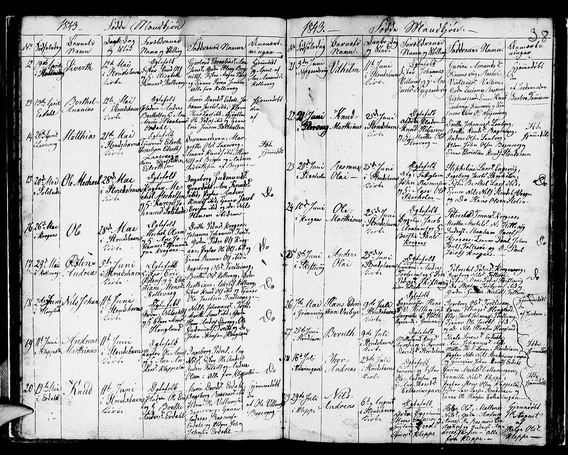 Askøy Sokneprestembete, AV/SAB-A-74101/H/Ha/Hab/Haba/L0003: Parish register (copy) no. A 3, 1826-1846, p. 38