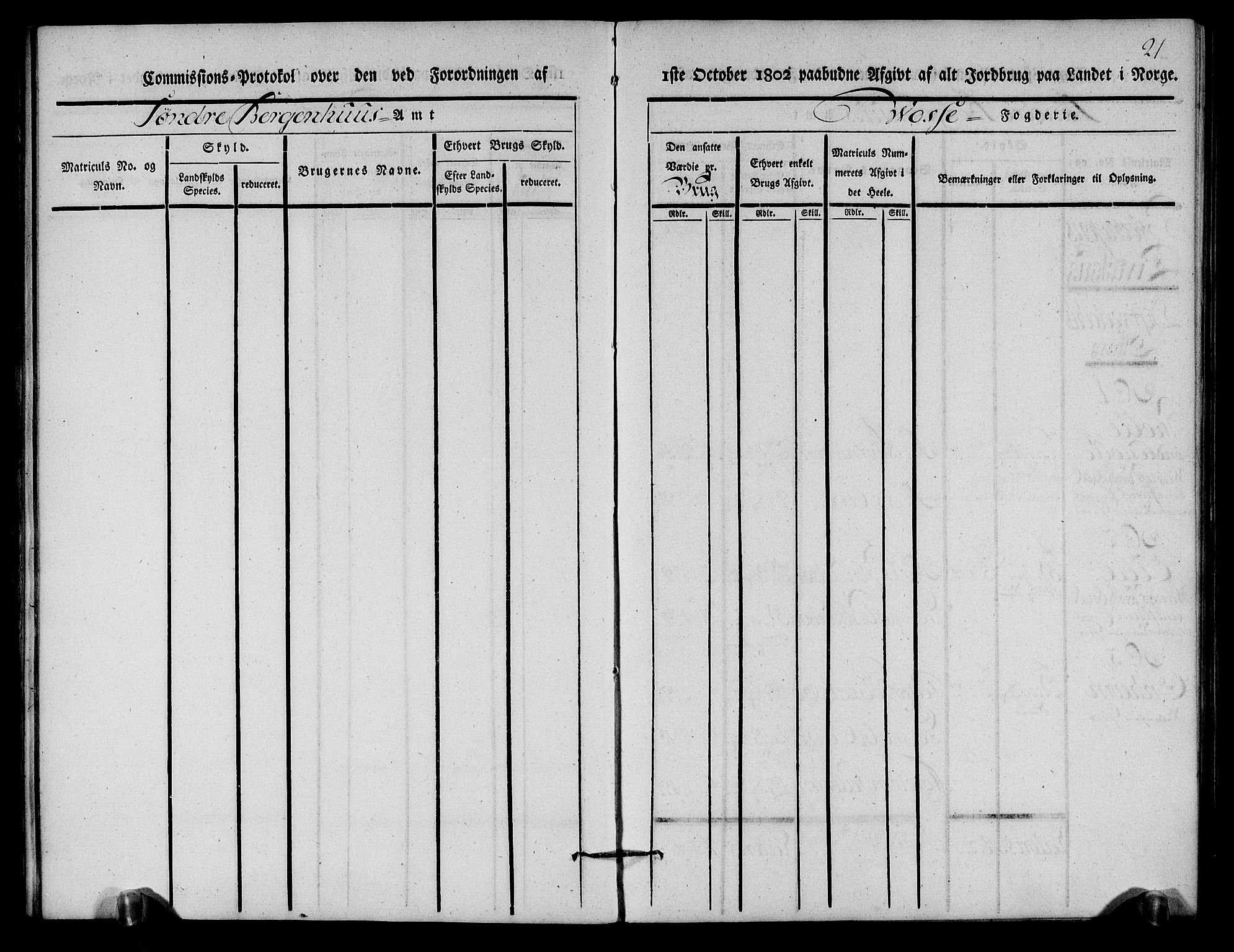 Rentekammeret inntil 1814, Realistisk ordnet avdeling, AV/RA-EA-4070/N/Ne/Nea/L0112: Nordhordland og Voss fogderi. Kommisjonsprotokoll for Voss, 1803, p. 22