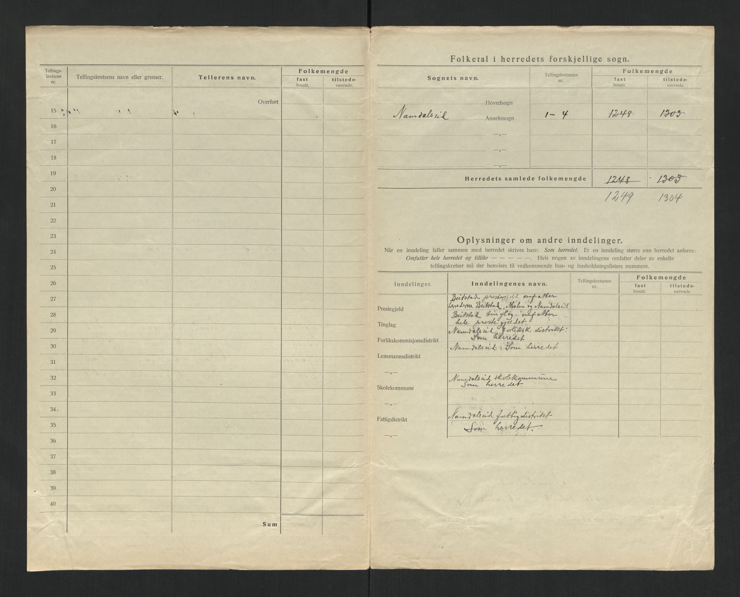 SAT, 1920 census for Namdalseid, 1920, p. 6