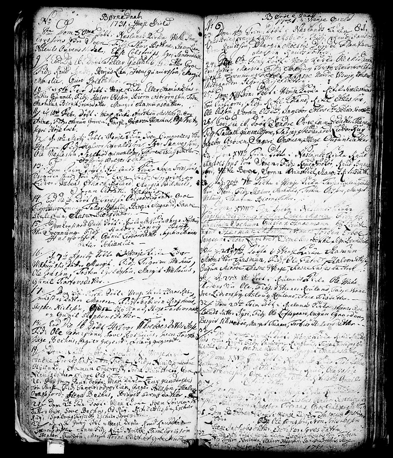 Vinje kirkebøker, SAKO/A-312/F/Fa/L0001: Parish register (official) no. I 1, 1717-1766, p. 81