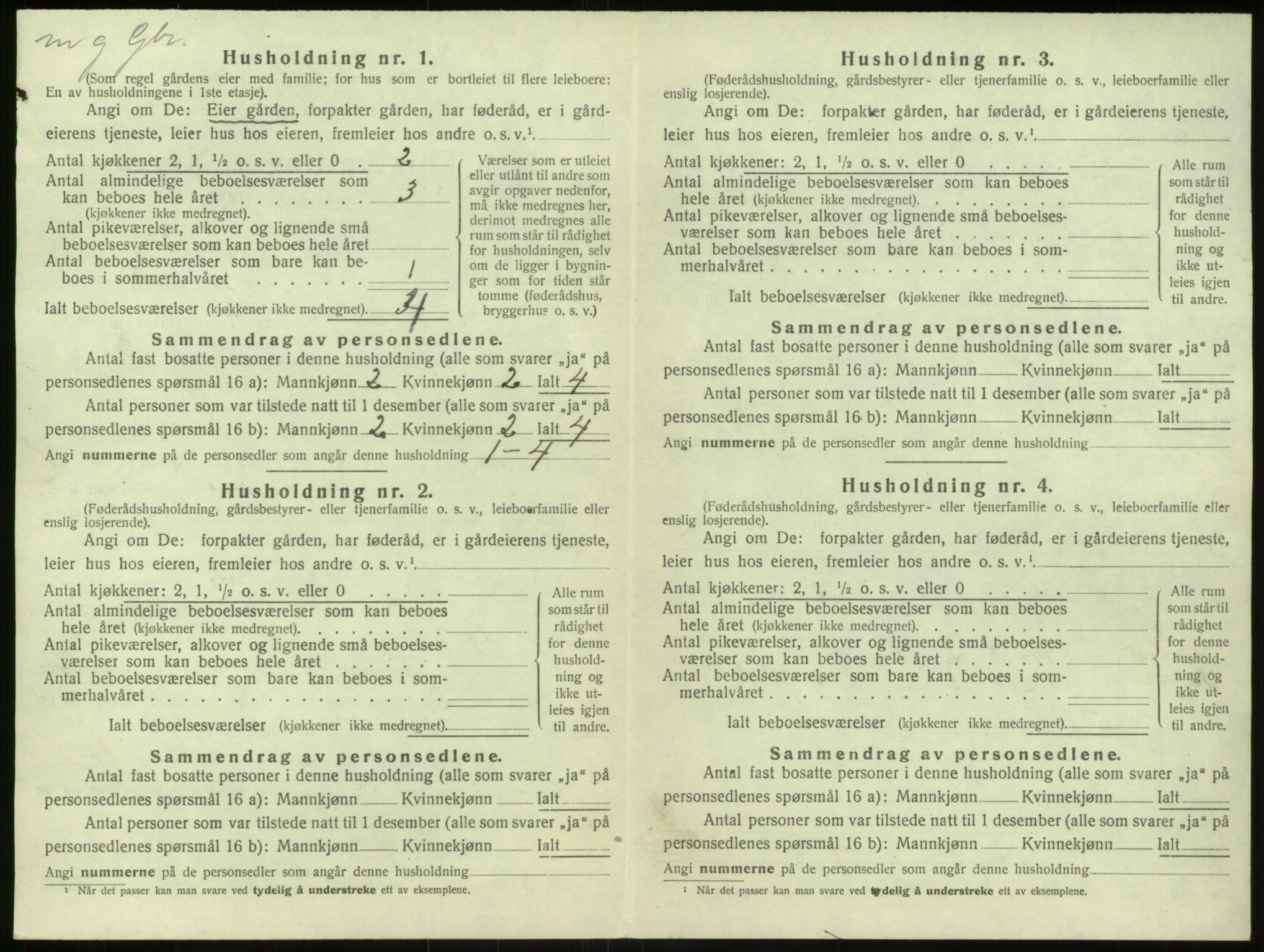 SAB, 1920 census for Modalen, 1920, p. 193