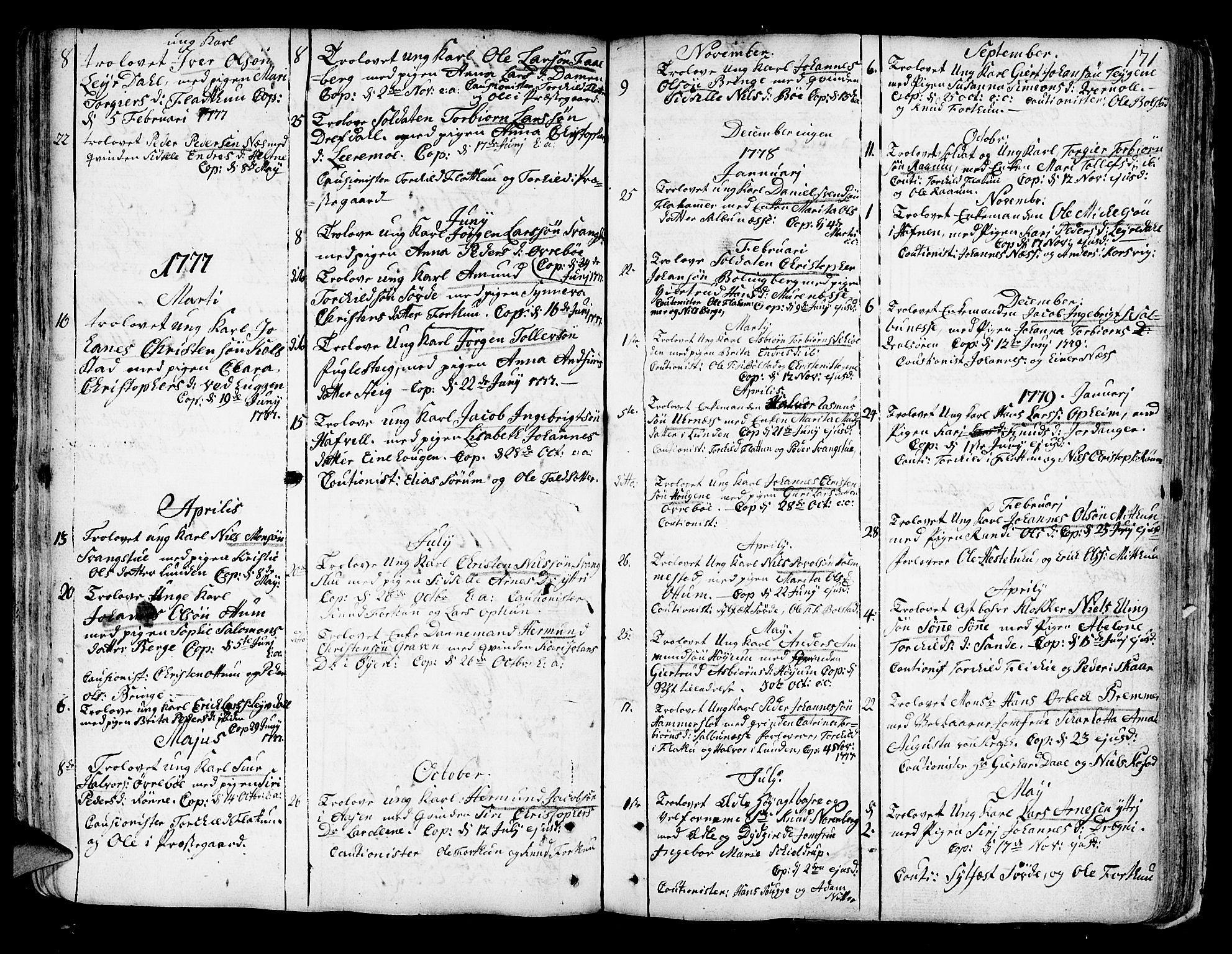 Luster sokneprestembete, AV/SAB-A-81101/H/Haa/Haaa/L0001: Parish register (official) no. A 1, 1731-1803, p. 171