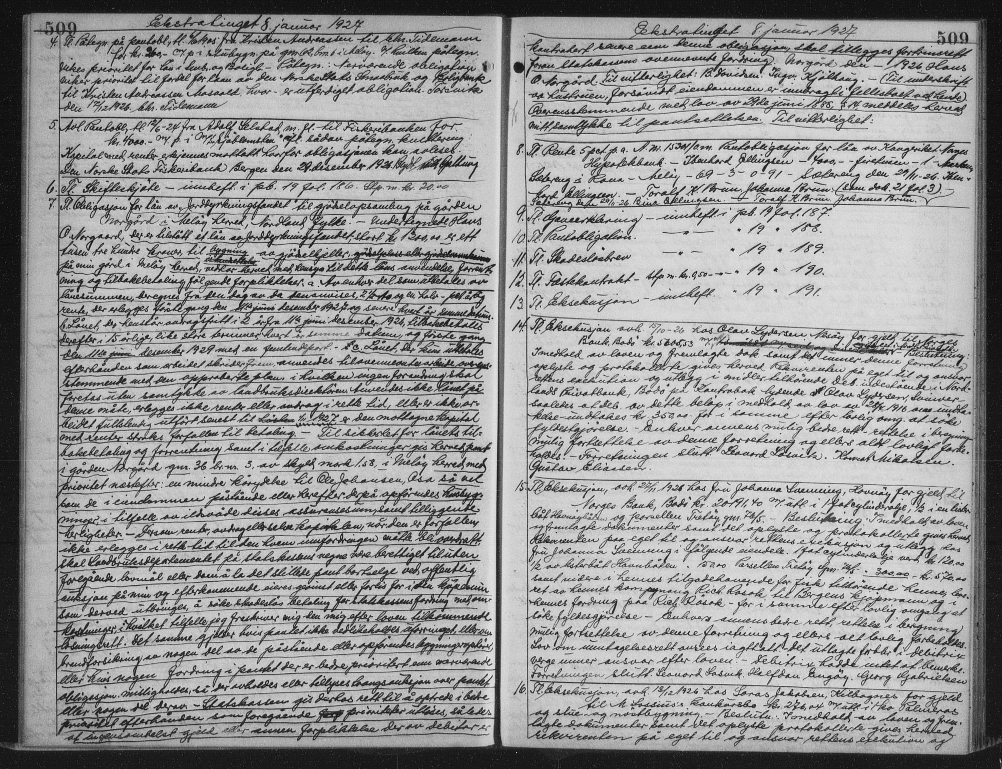 Rana sorenskriveri , AV/SAT-A-1108/1/2/2C/L0018: Mortgage book no. 18, 1923-1928, p. 509, Deed date: 08.01.1927