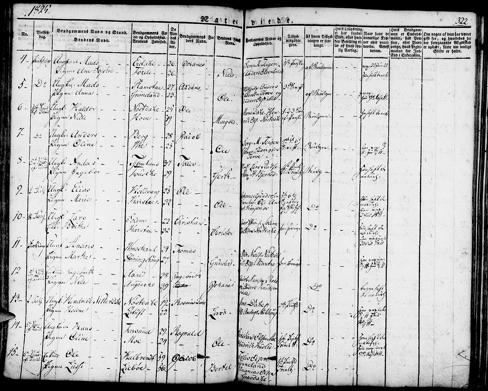 Førde sokneprestembete, SAB/A-79901/H/Haa/Haaa/L0006: Parish register (official) no. A 6, 1821-1842, p. 322