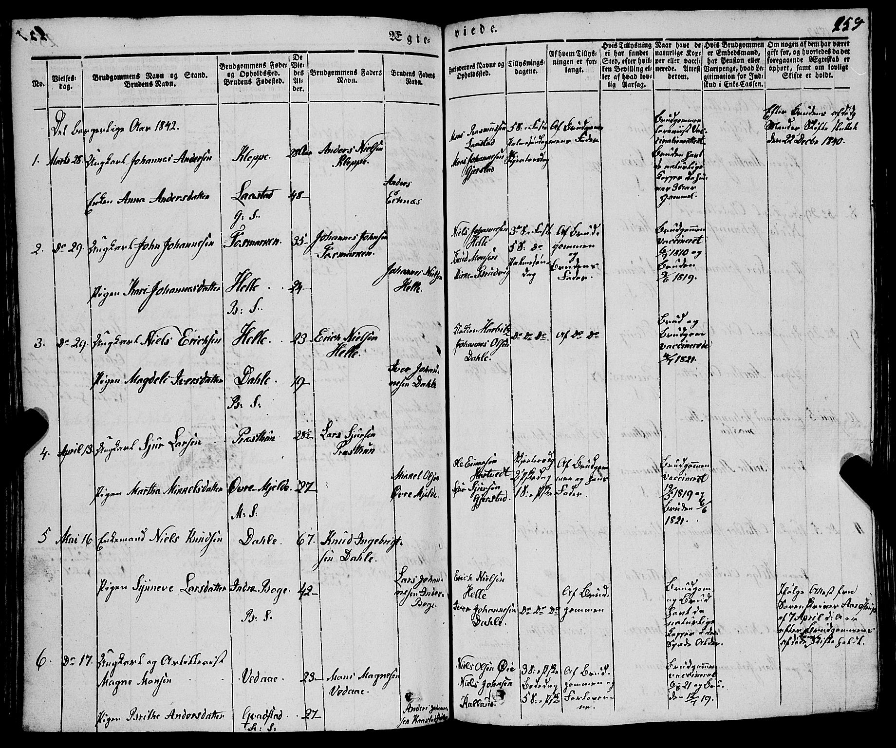 Haus sokneprestembete, SAB/A-75601/H/Haa: Parish register (official) no. A 15, 1838-1847, p. 259