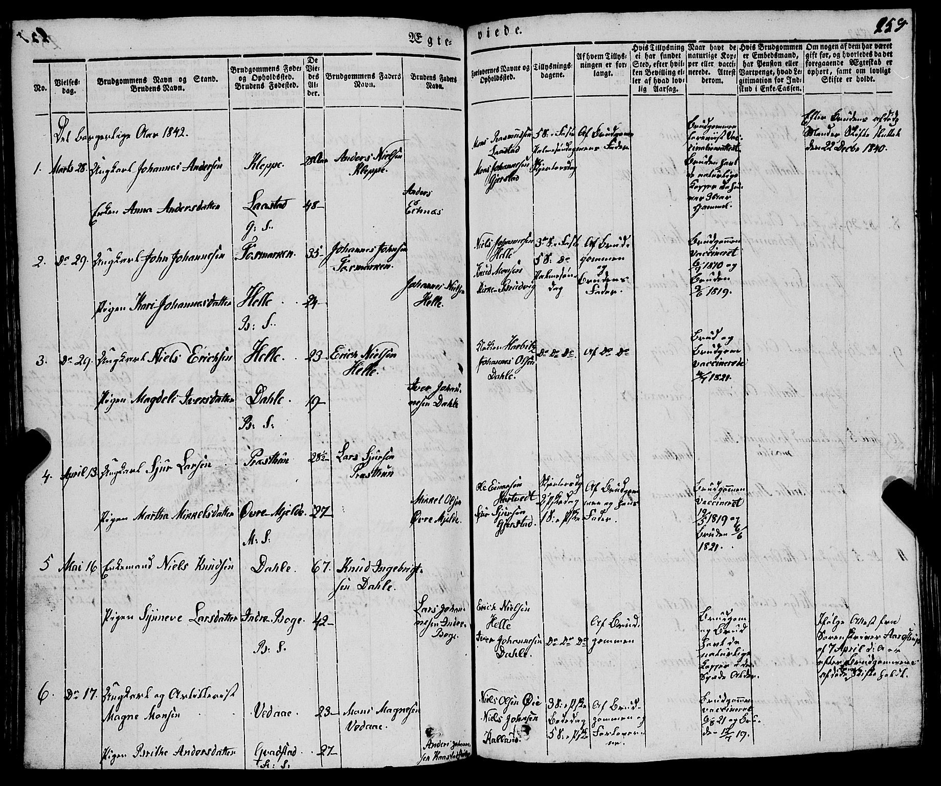 Haus sokneprestembete, AV/SAB-A-75601/H/Haa: Parish register (official) no. A 15, 1838-1847, p. 259