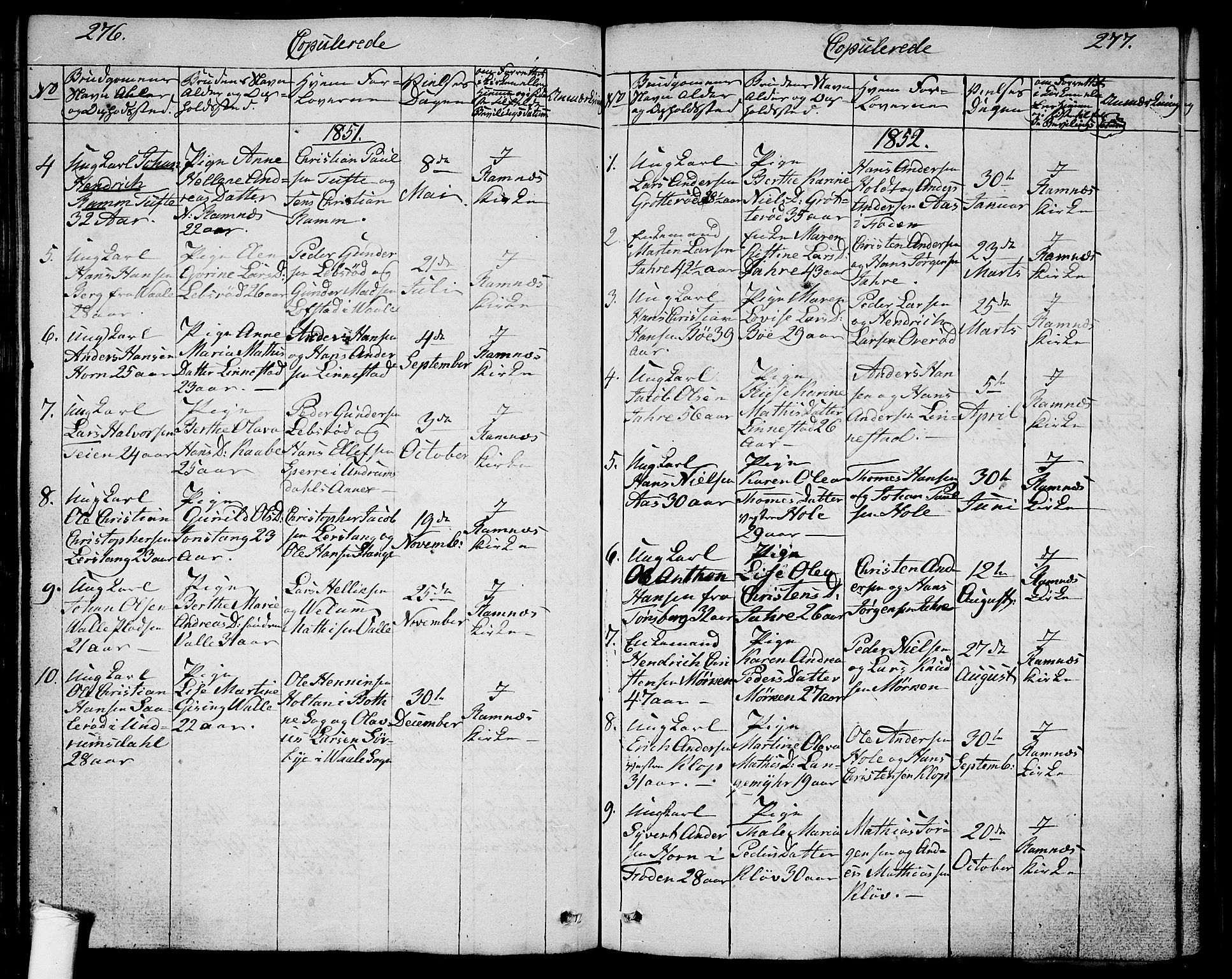 Ramnes kirkebøker, SAKO/A-314/G/Ga/L0002: Parish register (copy) no. I 2, 1848-1870, p. 276-277