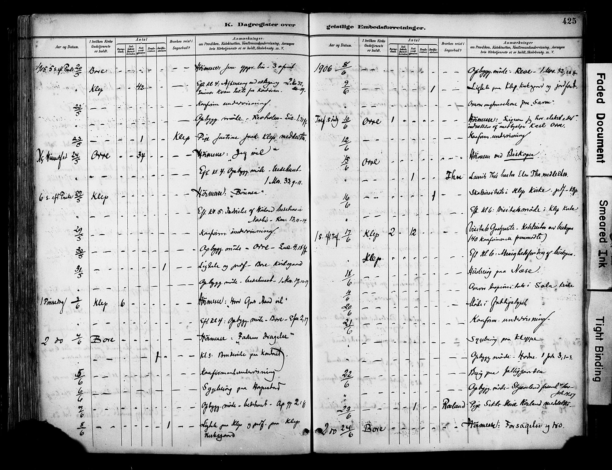 Klepp sokneprestkontor, AV/SAST-A-101803/001/3/30BA/L0009: Parish register (official) no. A 7, 1886-1915, p. 425