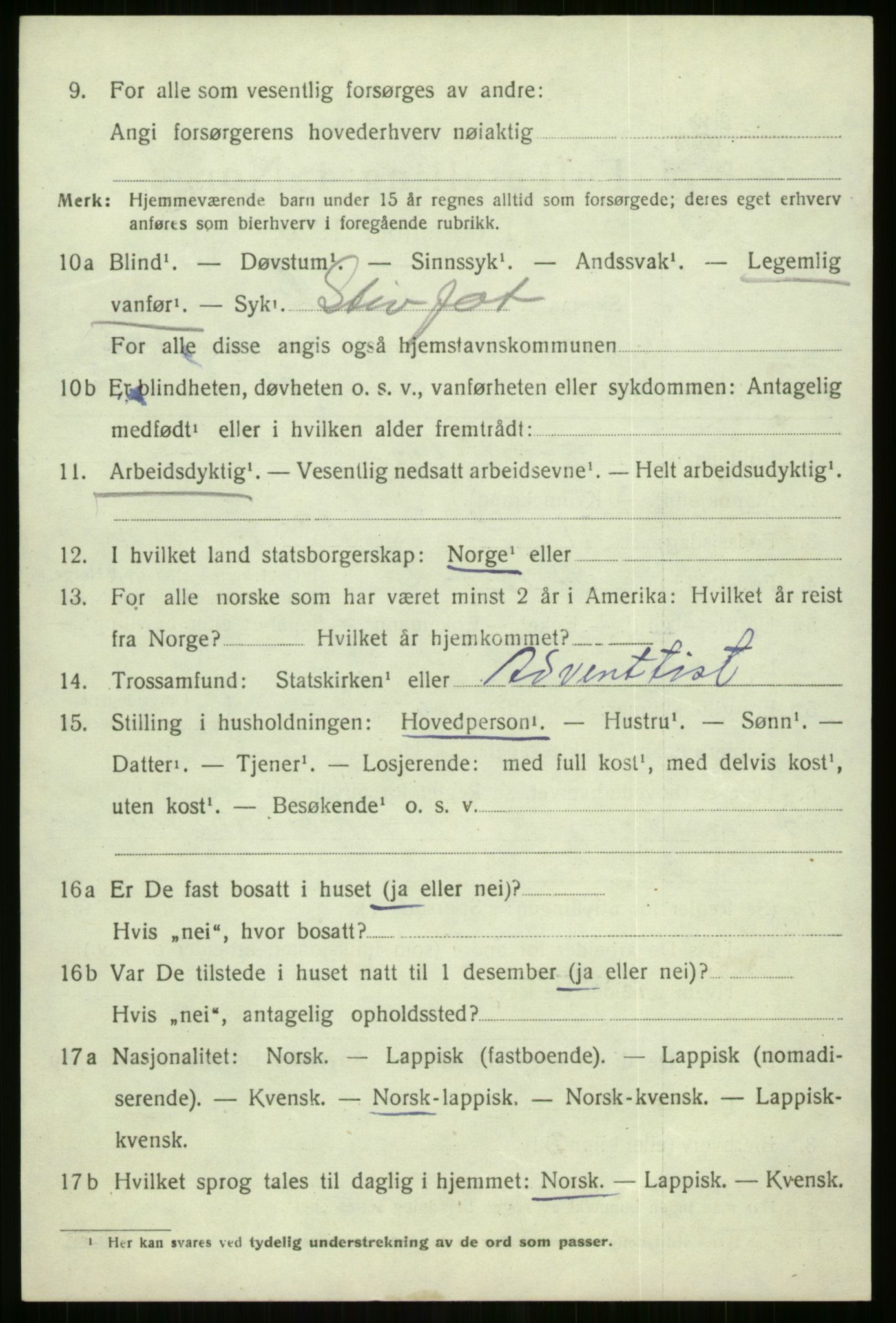 SATØ, 1920 census for Sørfjord, 1920, p. 2421