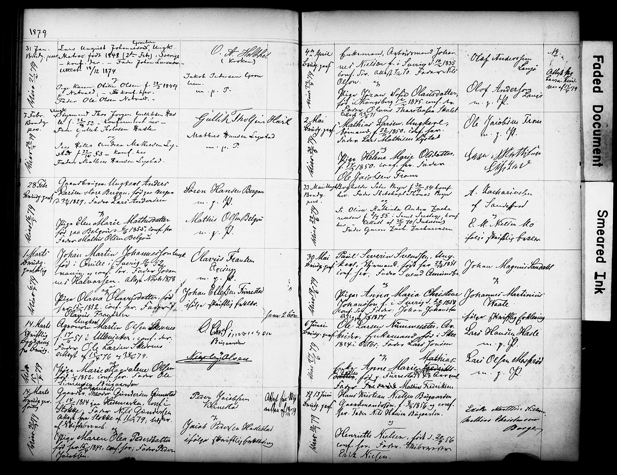Sandar kirkebøker, SAKO/A-243/H/Ha/L0001: Banns register no. 1, 1859-1880
