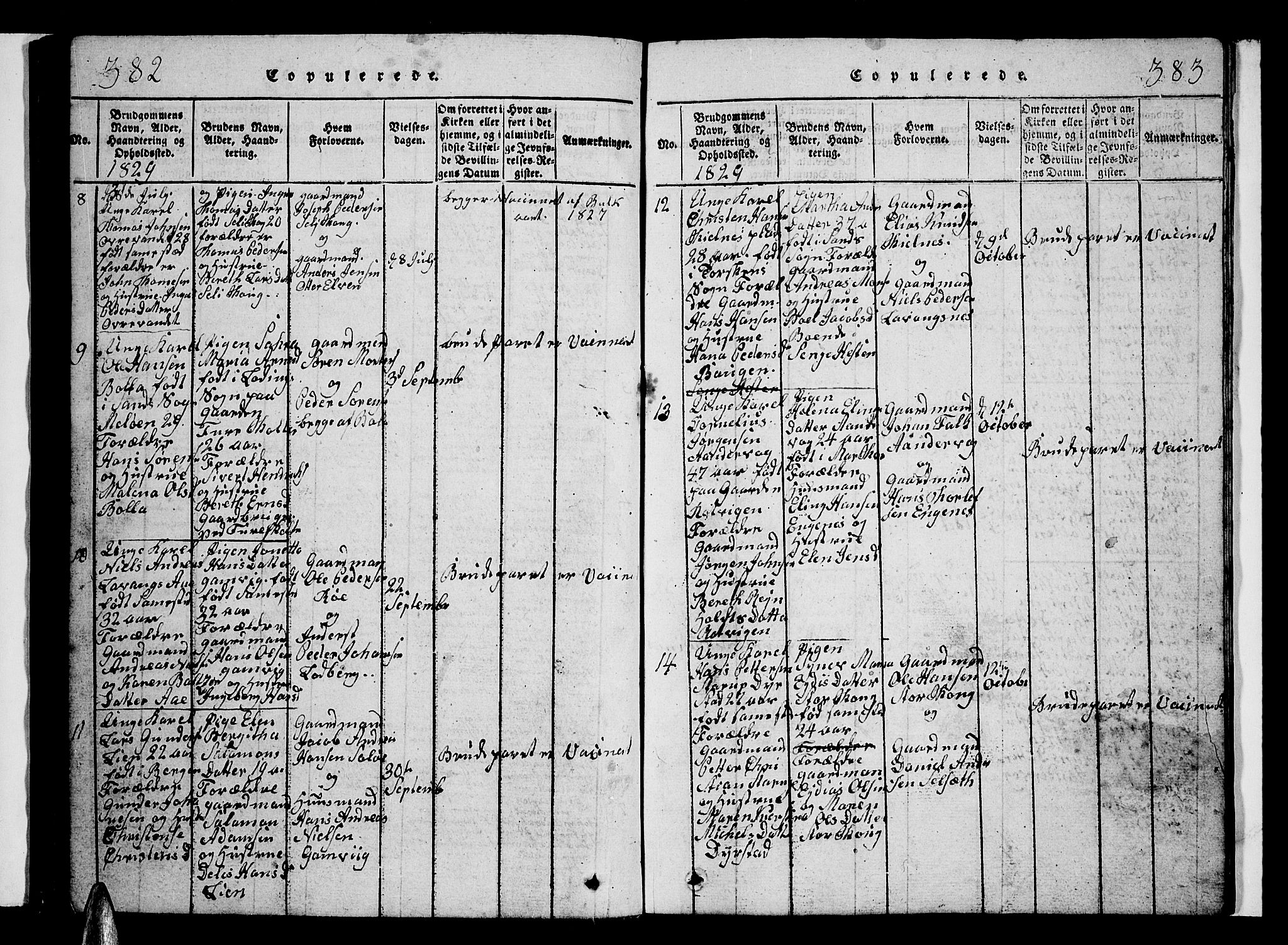 Ibestad sokneprestembete, SATØ/S-0077/H/Ha/Hab/L0002klokker: Parish register (copy) no. 2, 1821-1833, p. 382-383
