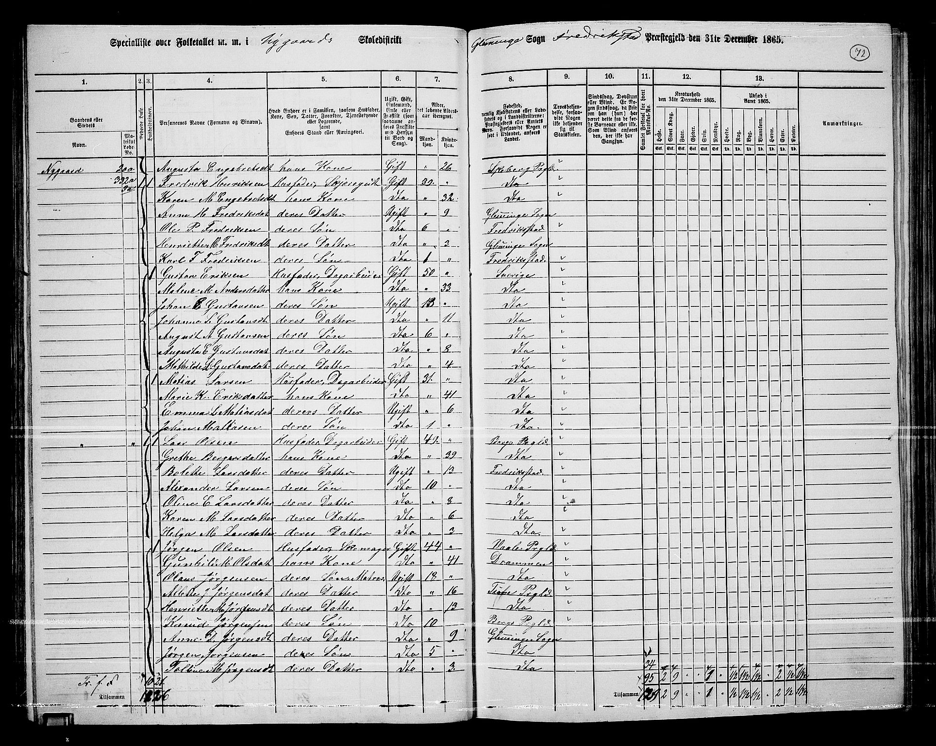 RA, 1865 census for Fredrikstad/Glemmen, 1865, p. 68