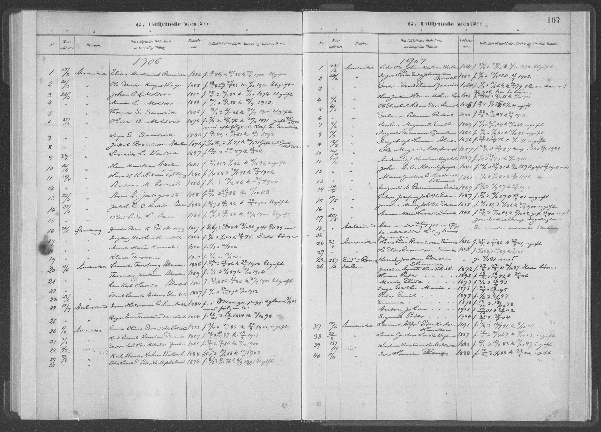 Ministerialprotokoller, klokkerbøker og fødselsregistre - Møre og Romsdal, AV/SAT-A-1454/528/L0403: Parish register (official) no. 528A13I, 1880-1947, p. 167