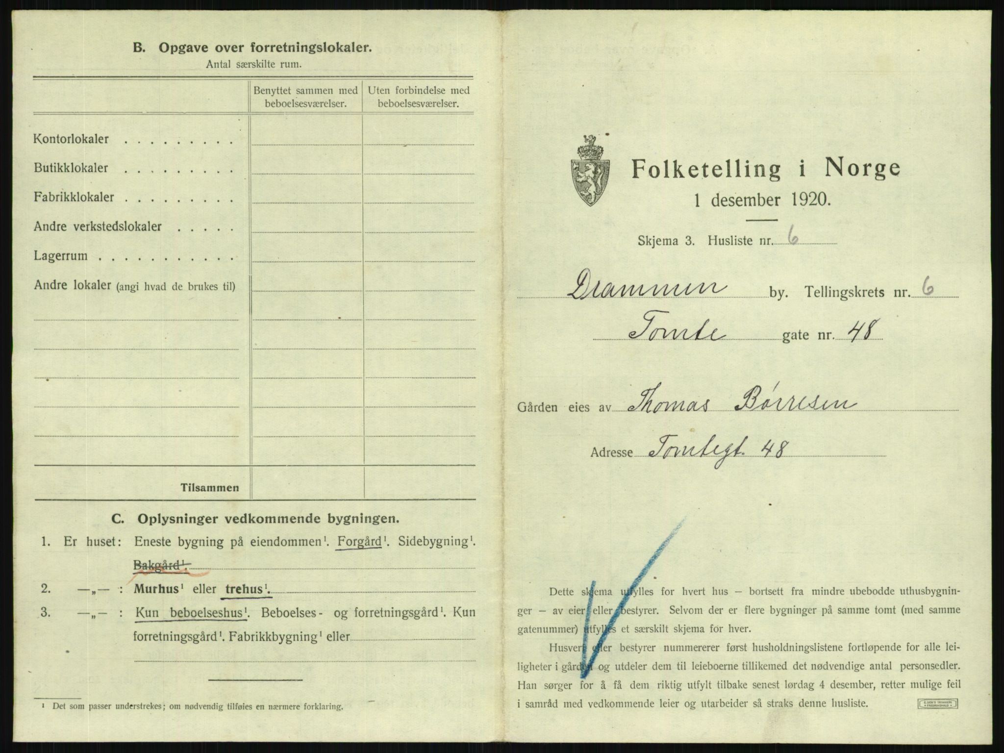 SAKO, 1920 census for Drammen, 1920, p. 2680