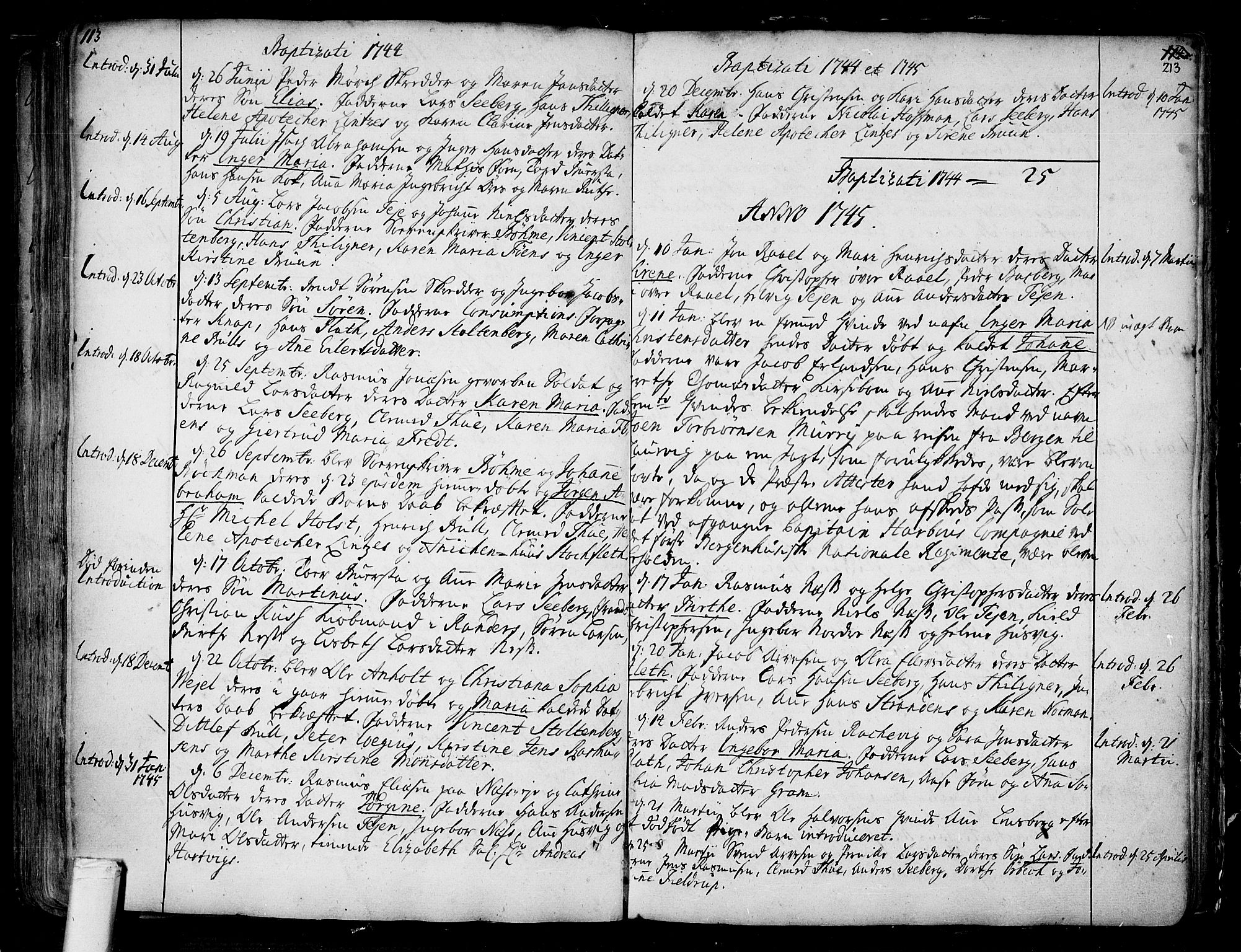 Tønsberg kirkebøker, AV/SAKO-A-330/F/Fa/L0001: Parish register (official) no. I 1, 1688-1760, p. 212-213