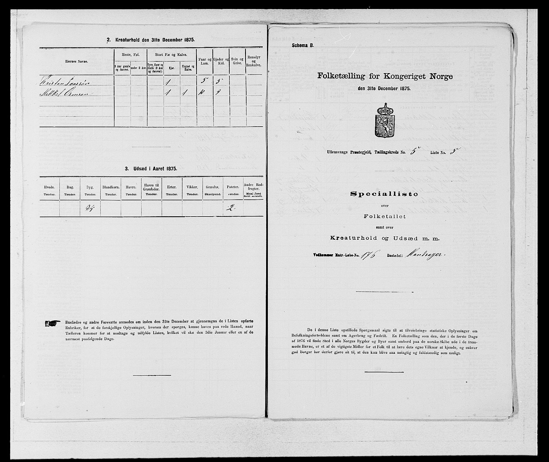 SAB, 1875 census for 1230P Ullensvang, 1875, p. 395