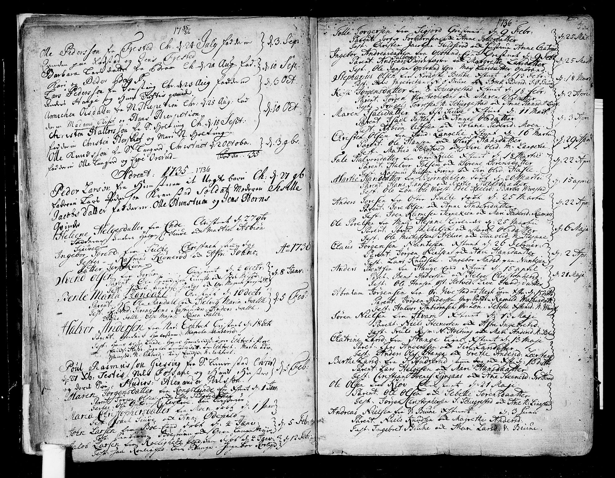 Ramnes kirkebøker, AV/SAKO-A-314/F/Fa/L0001: Parish register (official) no. I 1, 1732-1774, p. 5