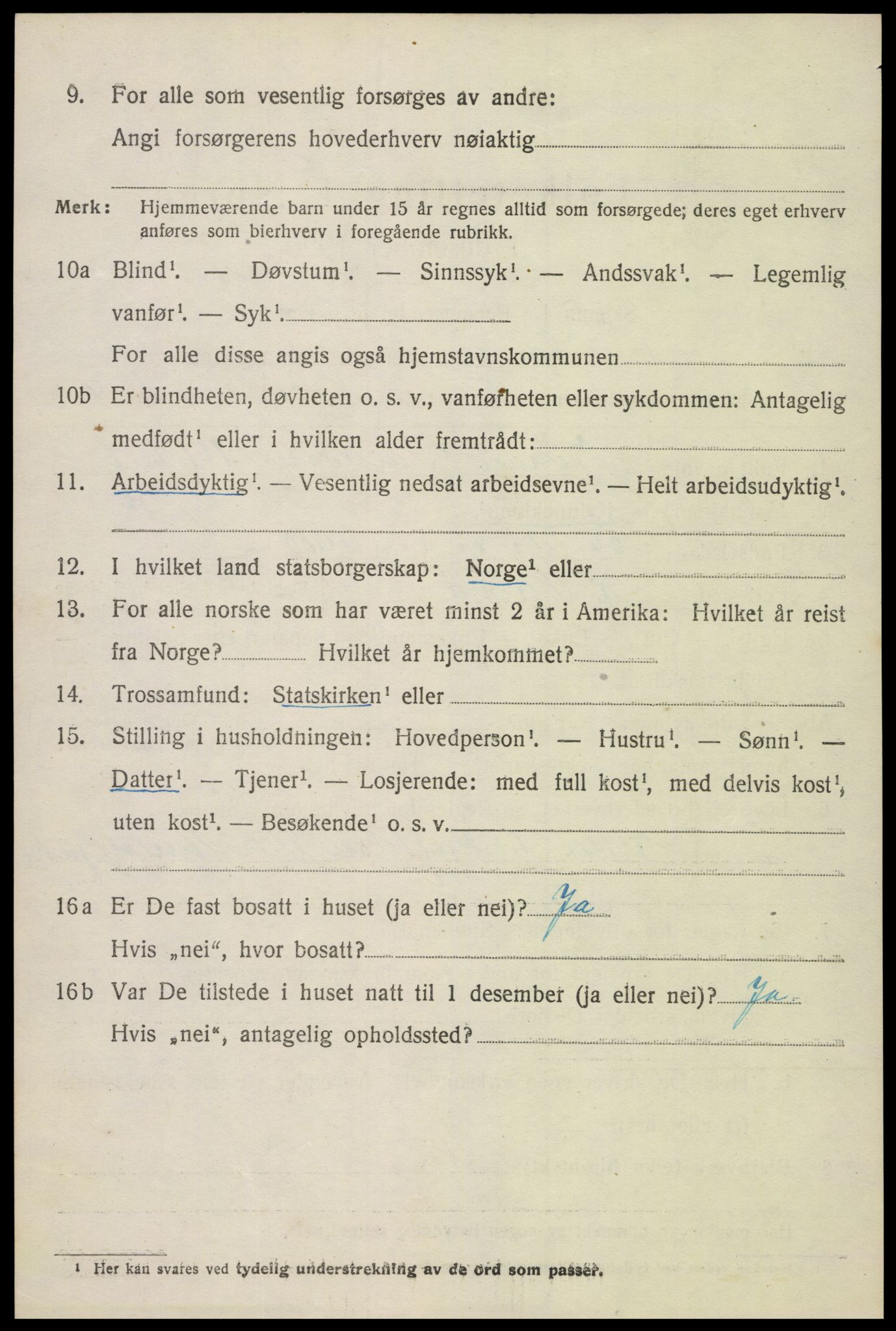 SAK, 1920 census for Hornnes, 1920, p. 2928