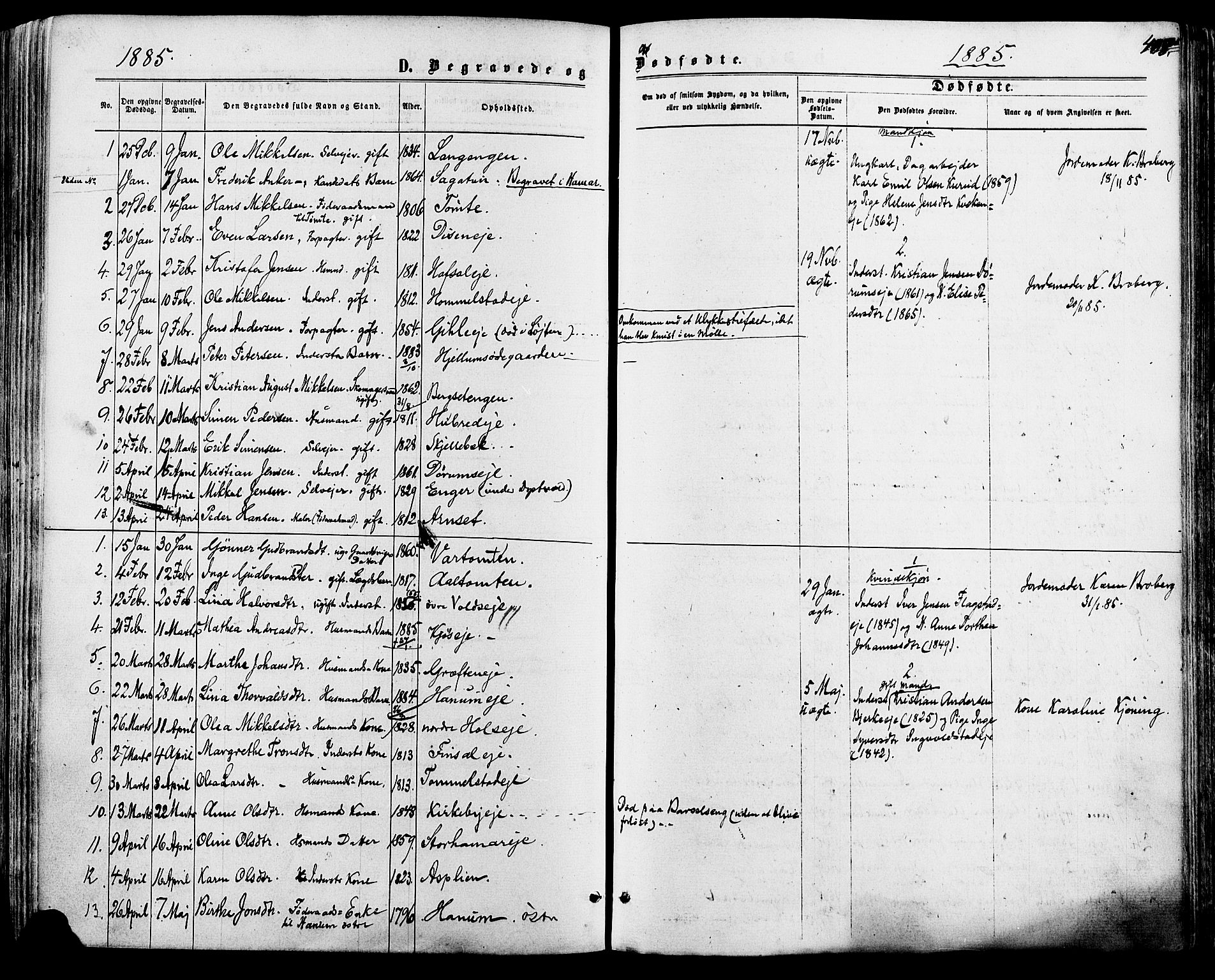 Vang prestekontor, Hedmark, SAH/PREST-008/H/Ha/Haa/L0015: Parish register (official) no. 15, 1871-1885, p. 408