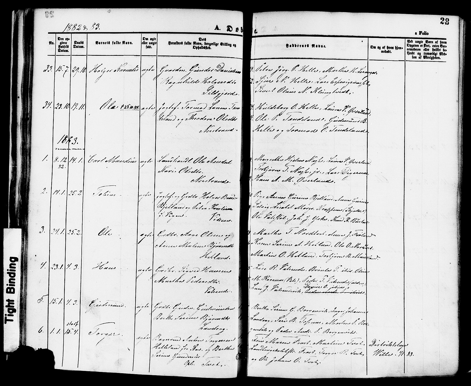 Nedstrand sokneprestkontor, SAST/A-101841/01/IV: Parish register (official) no. A 11, 1877-1887, p. 28