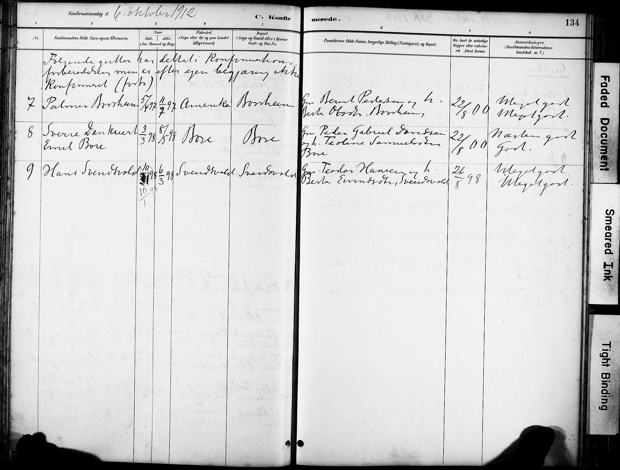 Klepp sokneprestkontor, SAST/A-101803/001/3/30BA/L0008: Parish register (official) no. A 9, 1886-1919, p. 134