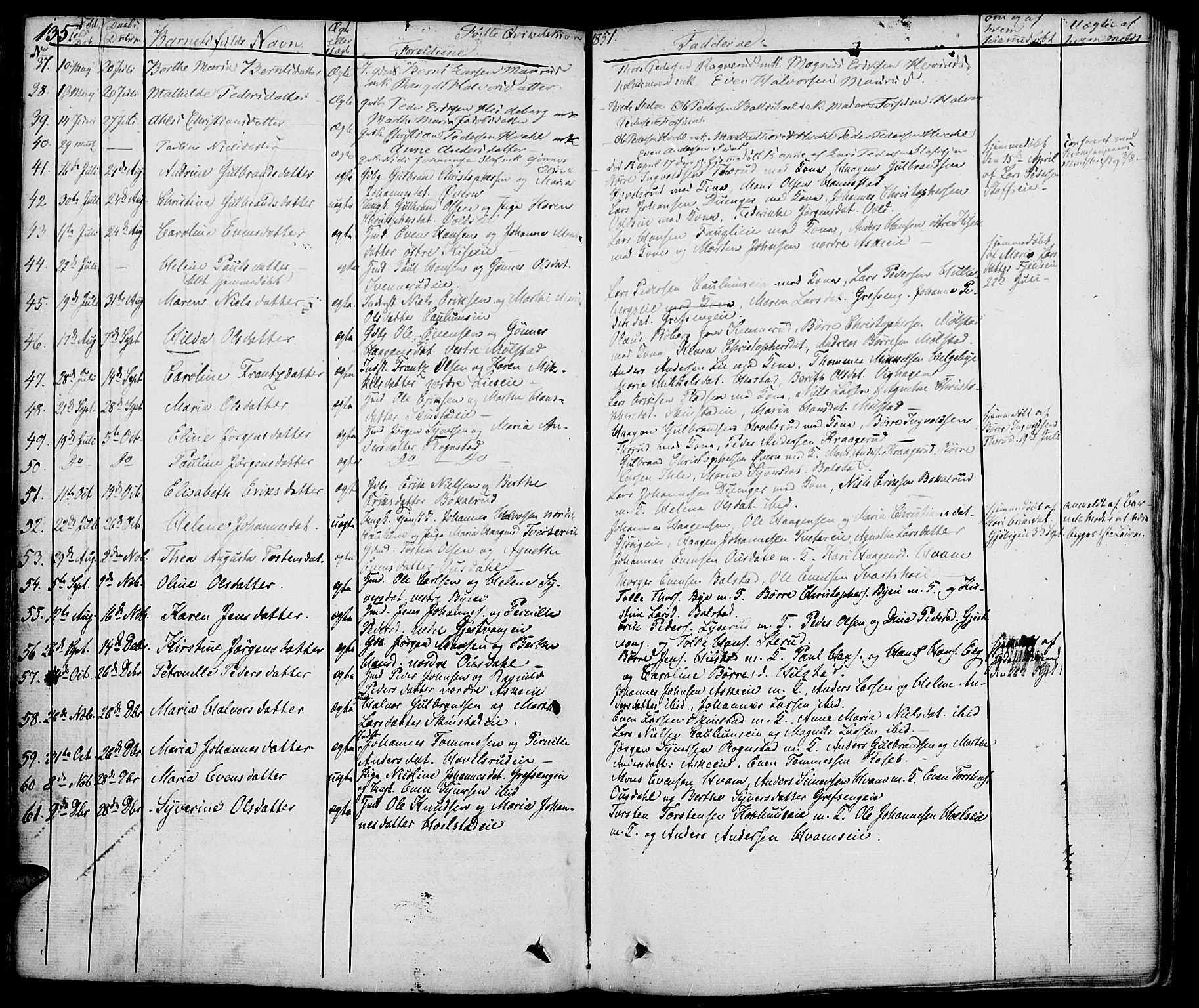 Nes prestekontor, Hedmark, AV/SAH-PREST-020/K/Ka/L0003: Parish register (official) no. 3, 1827-1851, p. 135