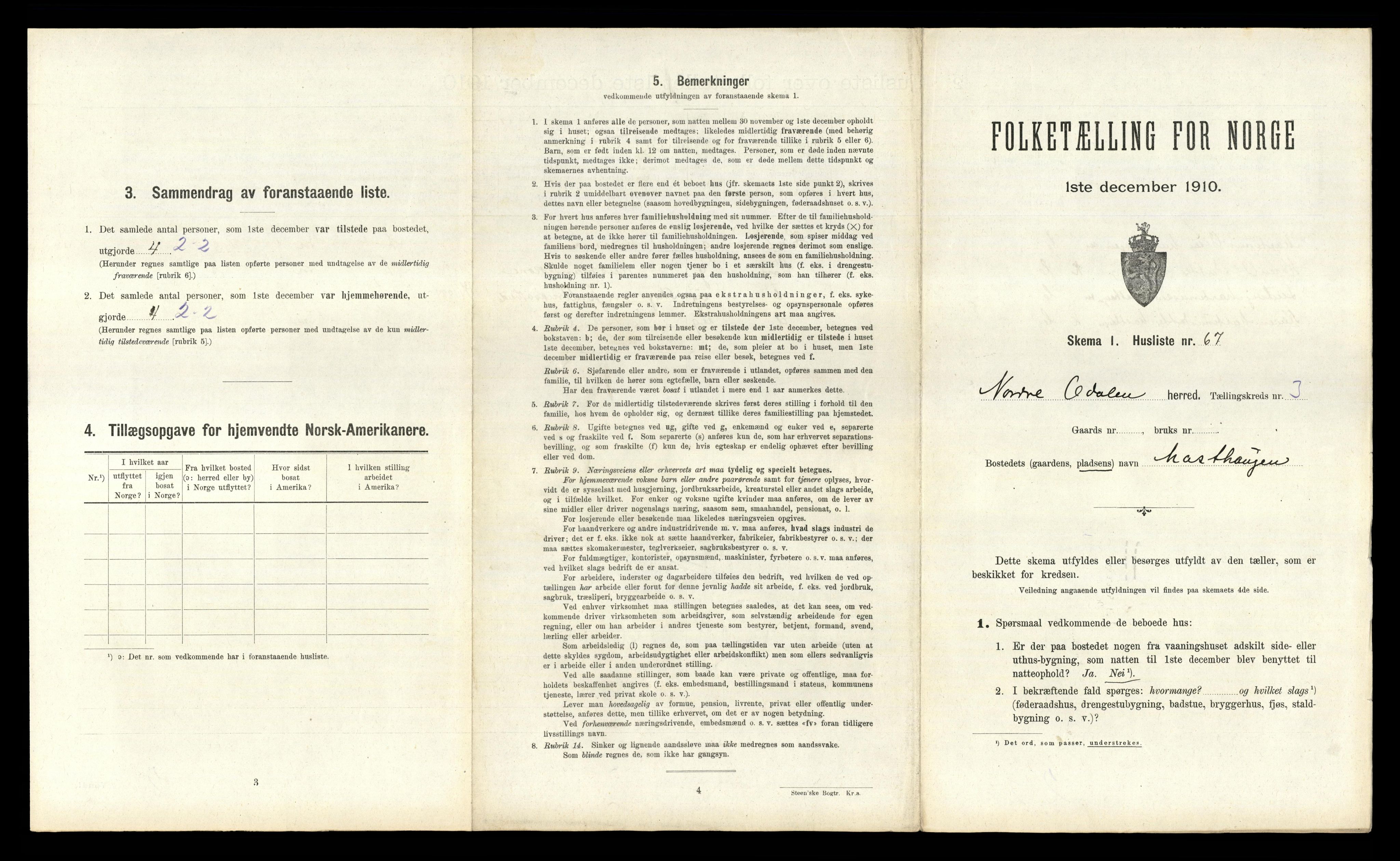 RA, 1910 census for Nord-Odal, 1910, p. 473