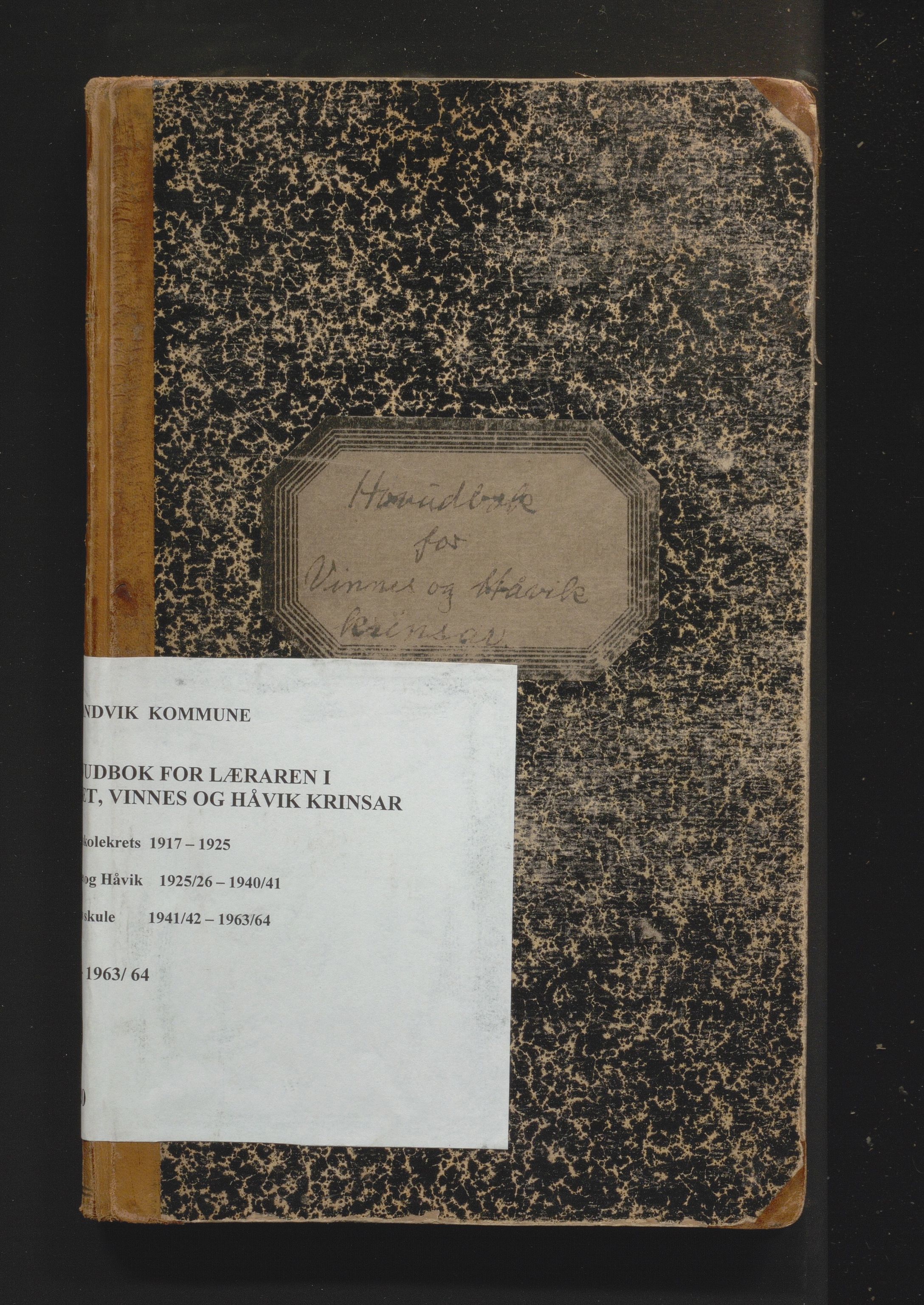 Strandvik kommune. Barneskulane, IKAH/1240-231/F/Fa/L0020: Hovudbok for 2. og 3. klasse ved Neset, Vinnes og Håvik krinsar i Fusa prestegjeld , 1917-1964