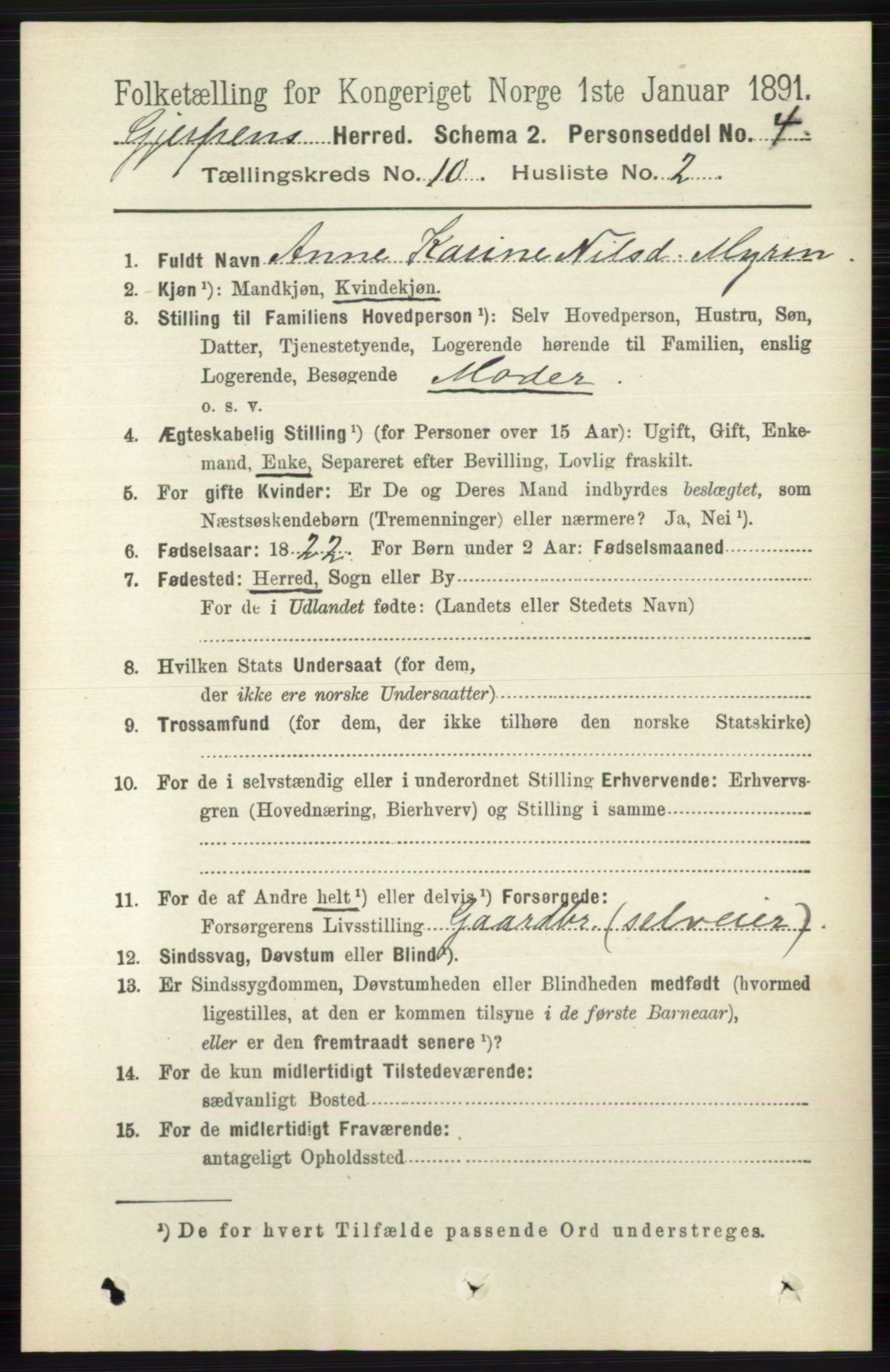 RA, 1891 census for 0812 Gjerpen, 1891, p. 6147