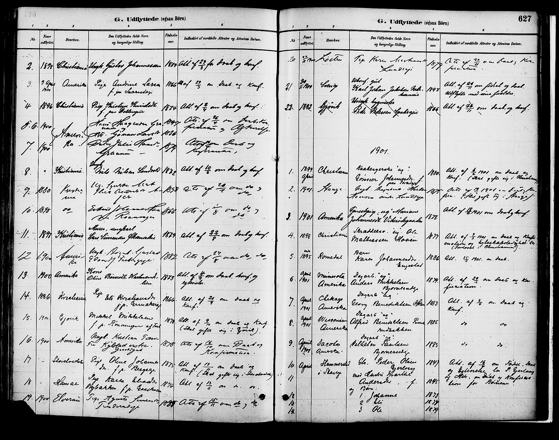 Vang prestekontor, Hedmark, SAH/PREST-008/H/Ha/Haa/L0018B: Parish register (official) no. 18B, 1880-1906, p. 627