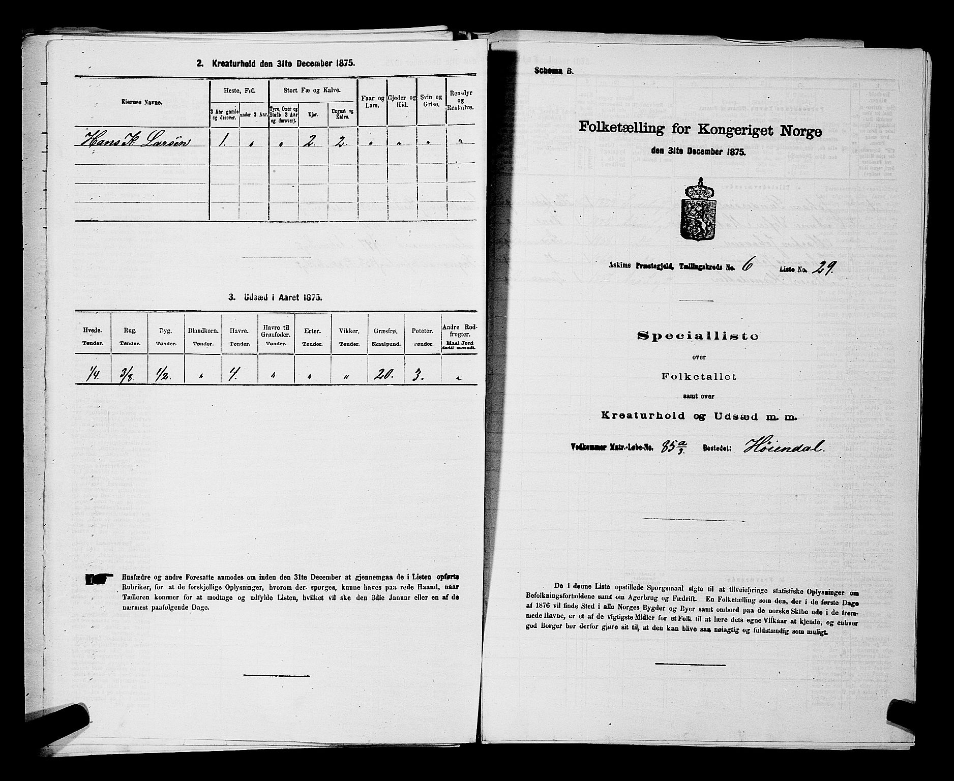 RA, 1875 census for 0124P Askim, 1875, p. 421