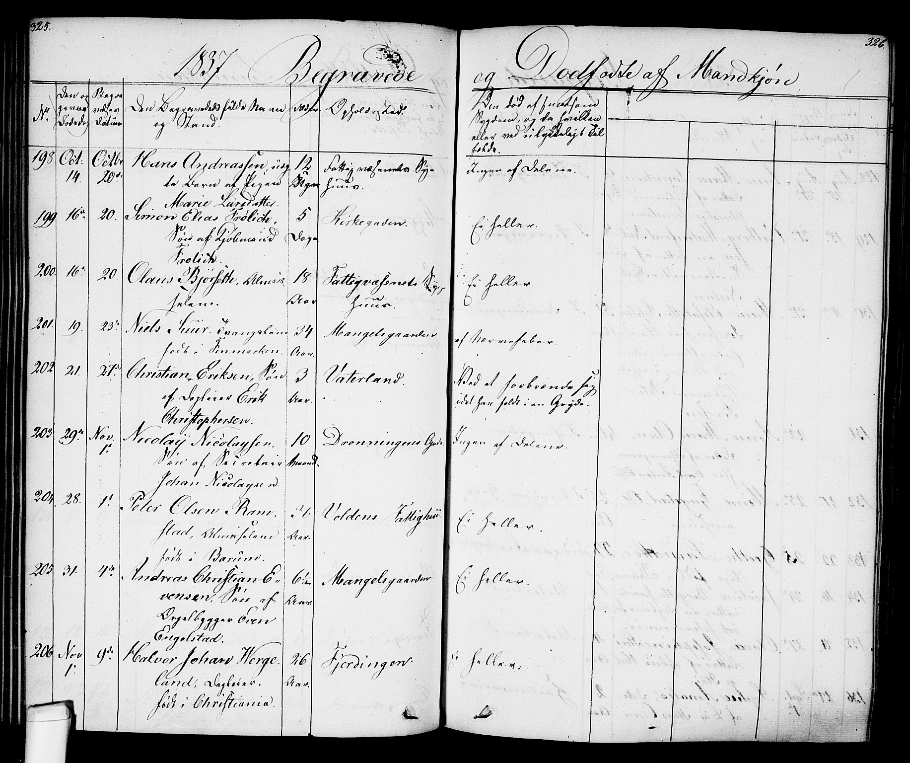 Oslo domkirke Kirkebøker, AV/SAO-A-10752/F/Fa/L0024: Parish register (official) no. 24, 1833-1846, p. 325-326