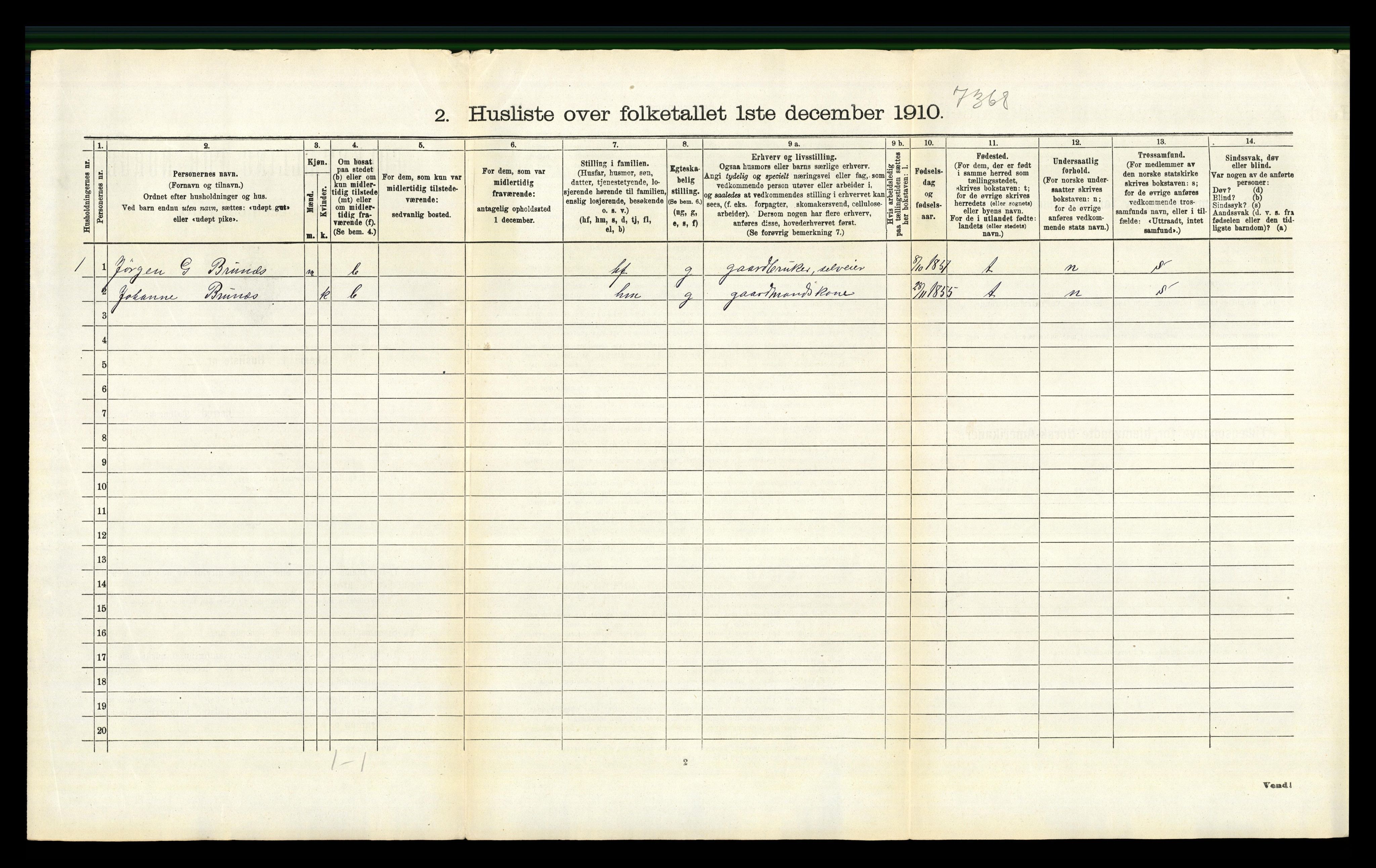 RA, 1910 census for Modum, 1910, p. 2713