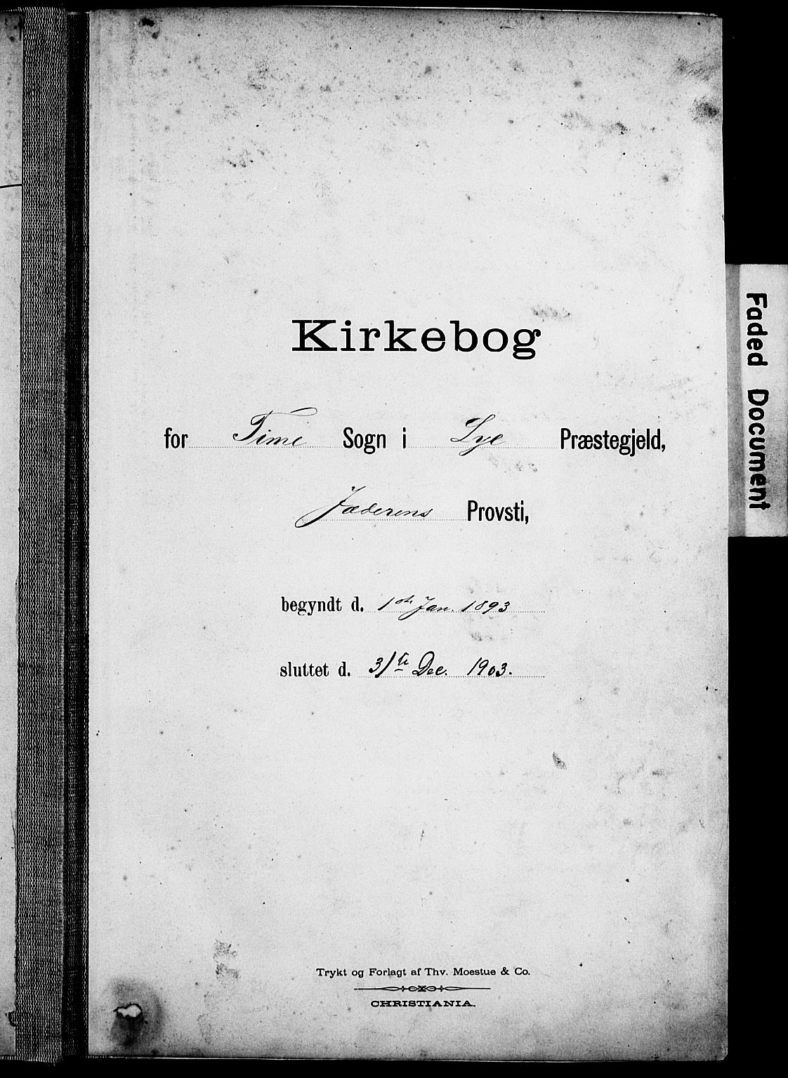 Lye sokneprestkontor, SAST/A-101794/001/30BA/L0011: Parish register (official) no. A 9, 1893-1903