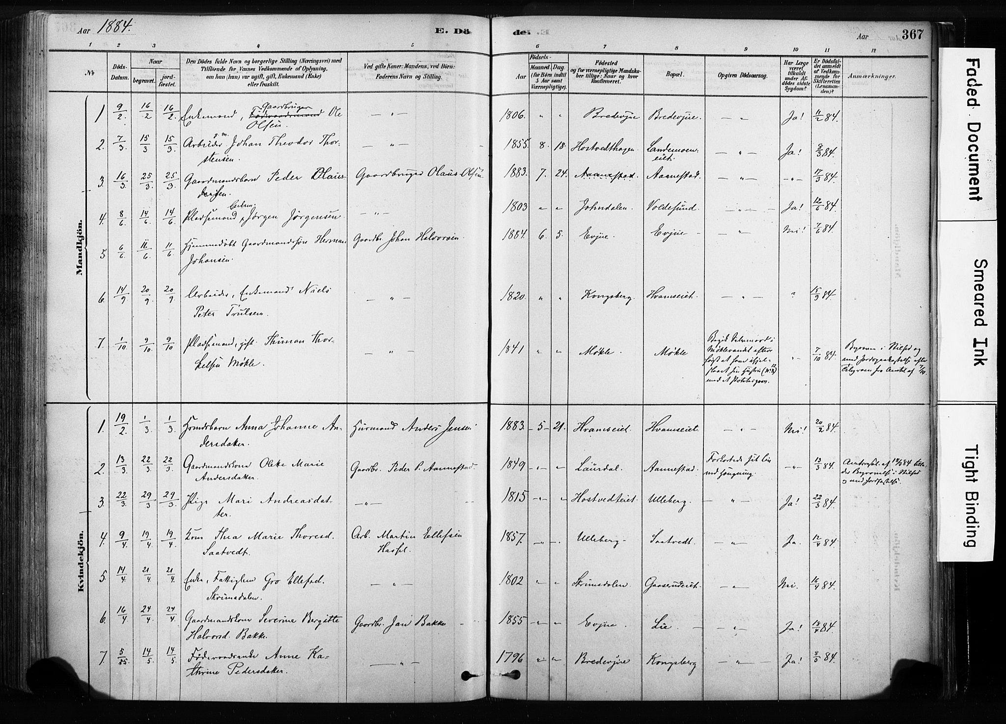 Sandsvær kirkebøker, SAKO/A-244/F/Fb/L0001: Parish register (official) no. II 1, 1878-1906, p. 367