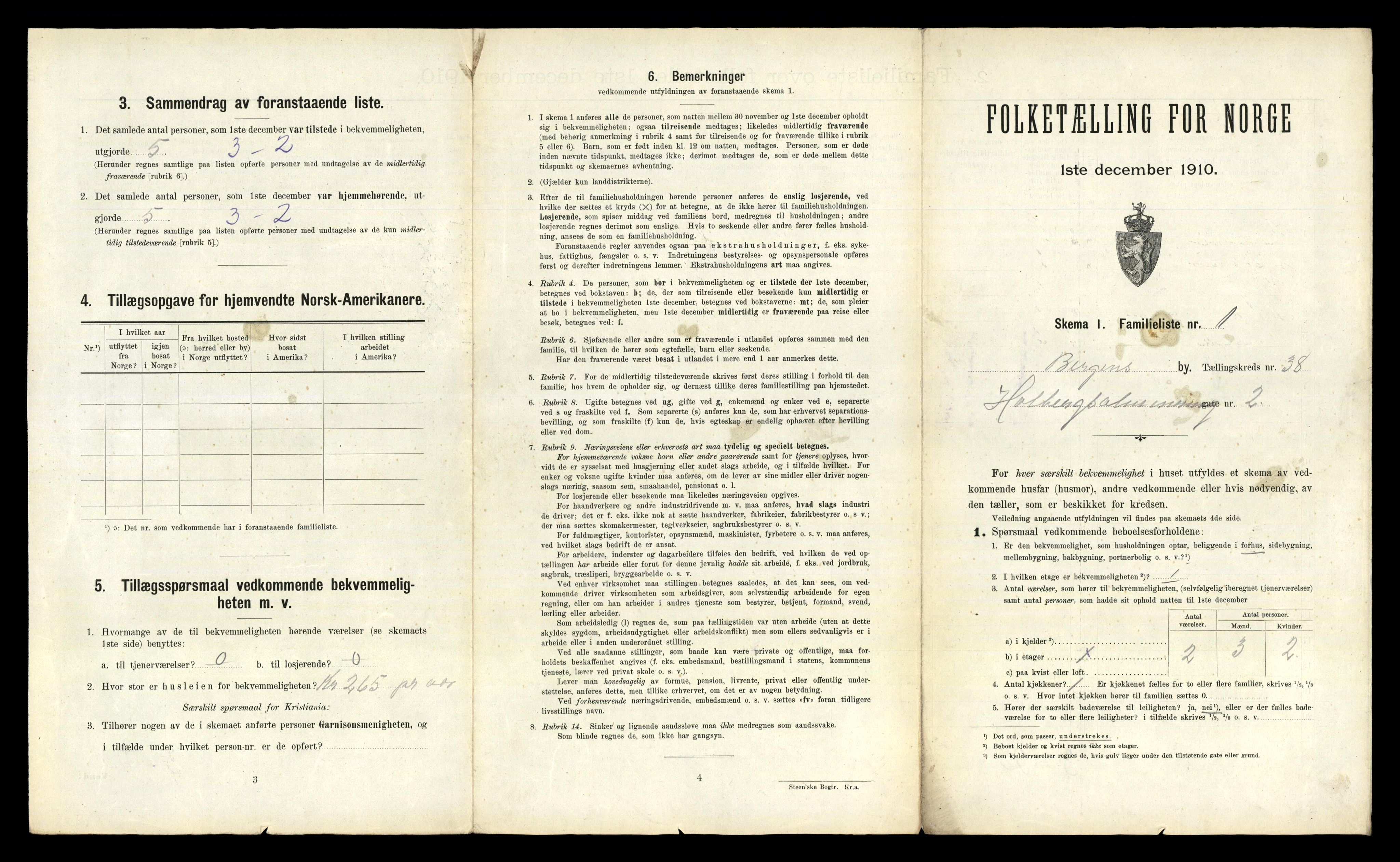 RA, 1910 census for Bergen, 1910, p. 12645