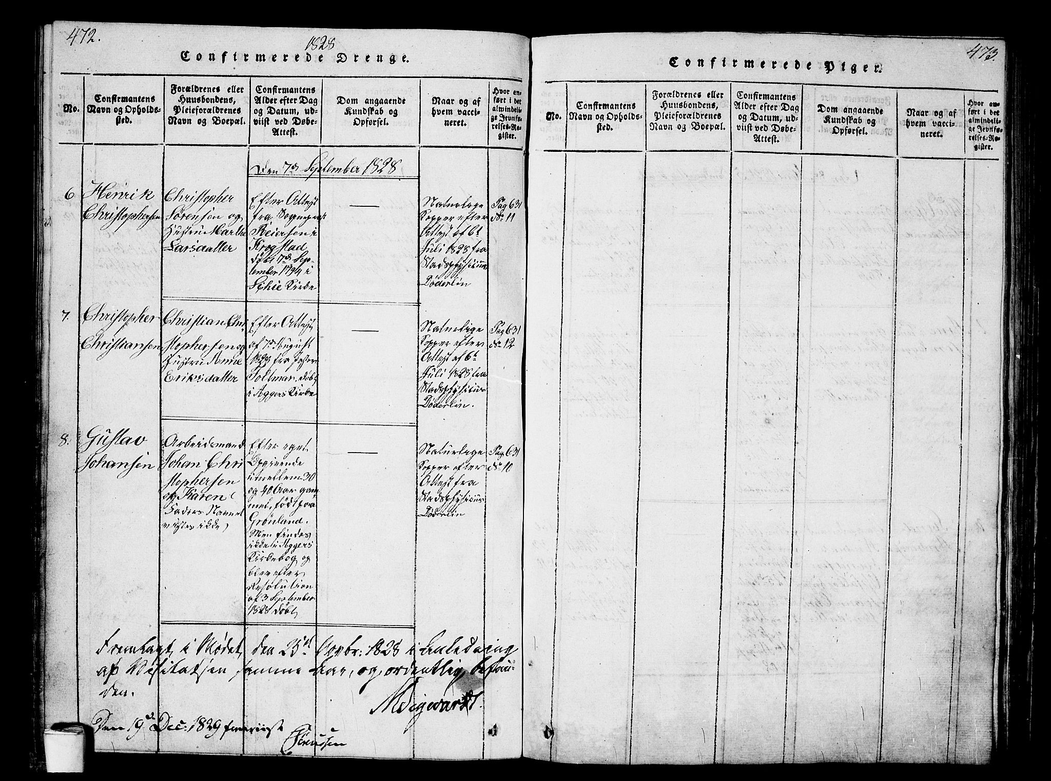 Kristiania tukthusprest Kirkebøker, AV/SAO-A-10881/G/Ga/L0001: Parish register (copy) no. 1, 1818-1857, p. 472-473