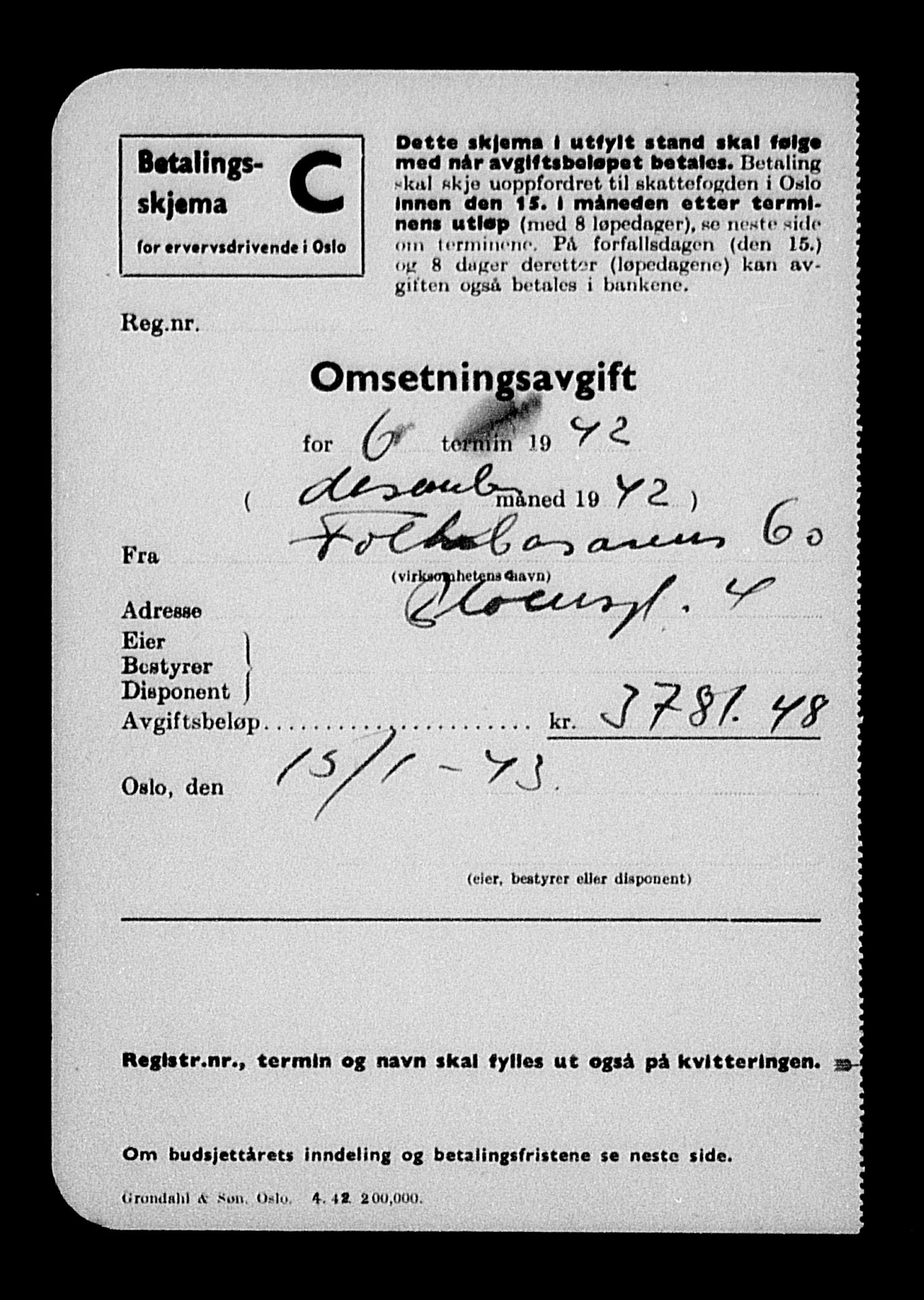 Justisdepartementet, Tilbakeføringskontoret for inndratte formuer, AV/RA-S-1564/H/Hc/Hcc/L0947: --, 1945-1947, p. 78